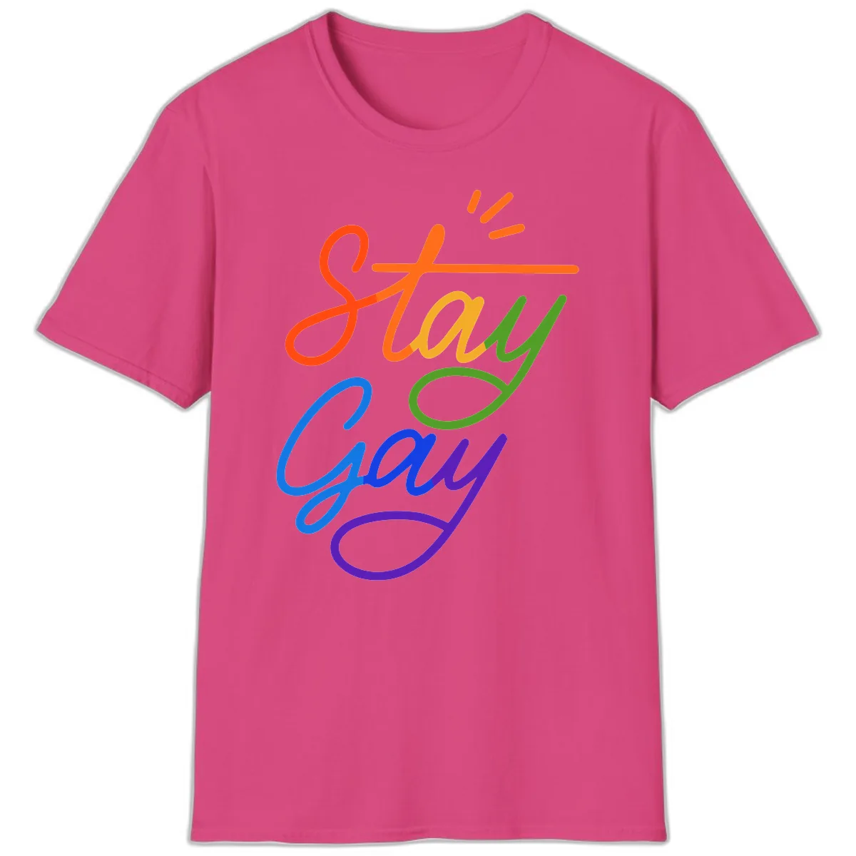 Stay Gay T-Shirt in Heliconia