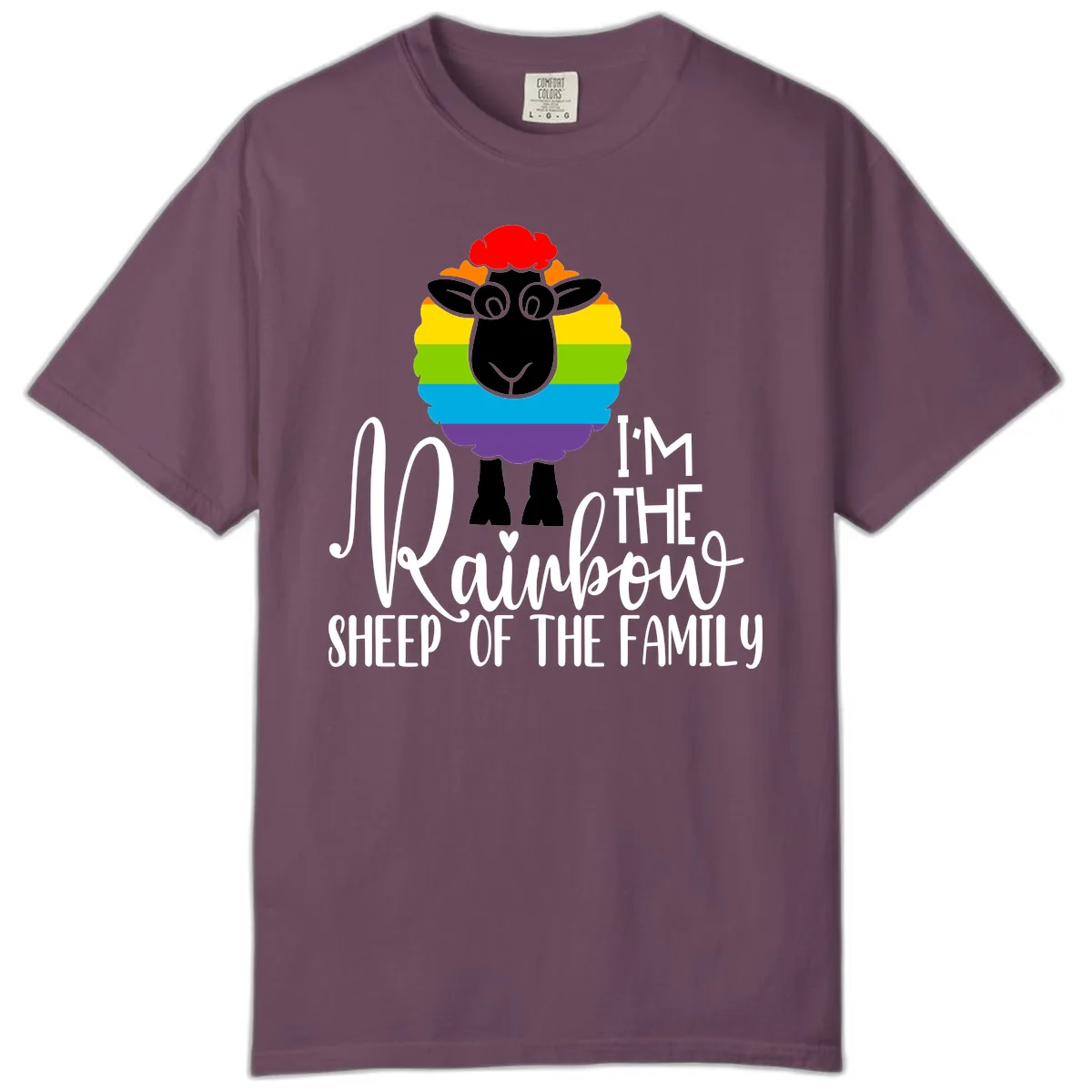 Rainbow Sheep Of The Family Comfort Color in Berry