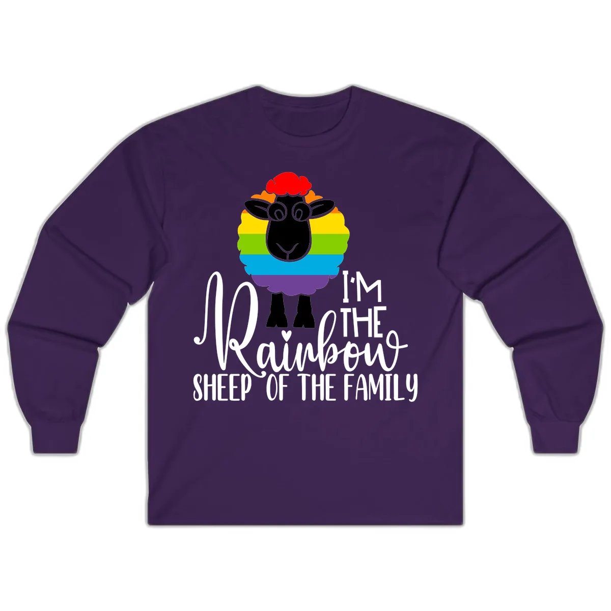 Rainbow Sheep Of The Family Long Sleeve in Purple