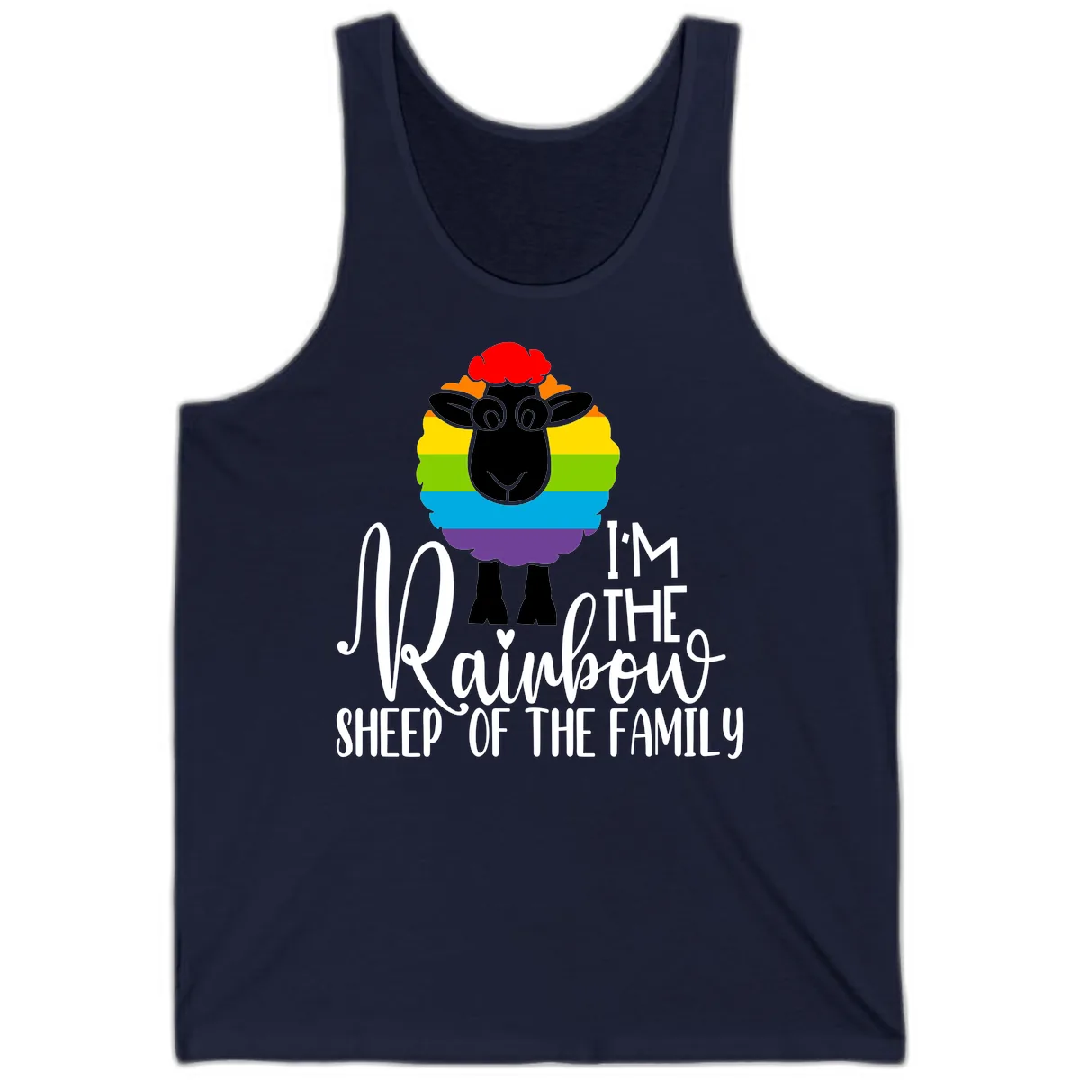 Rainbow Sheep Of The Family Tank in Navy