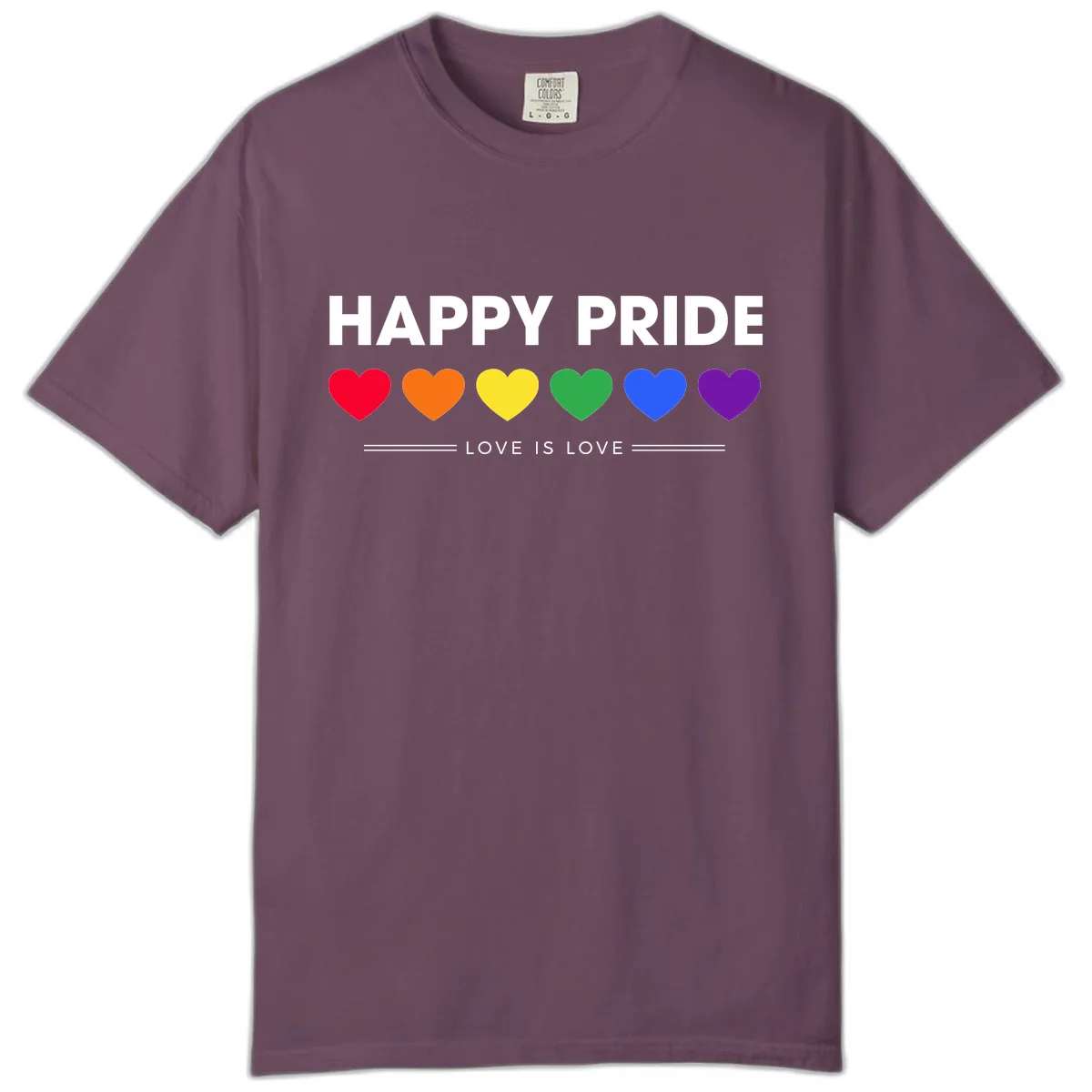 Happy Pride Love Is Love Comfort Color in Berry