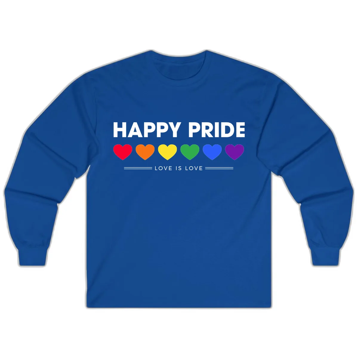 Happy Pride Love Is Love Long Sleeve in Royal