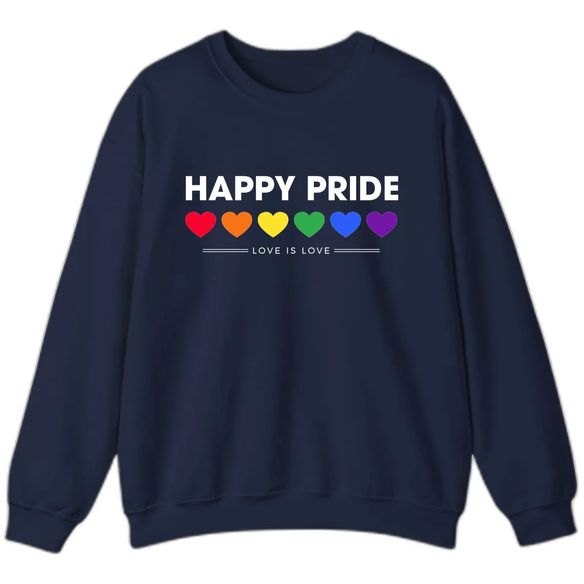 Happy Pride Love Is Love Sweatshirt in Navy