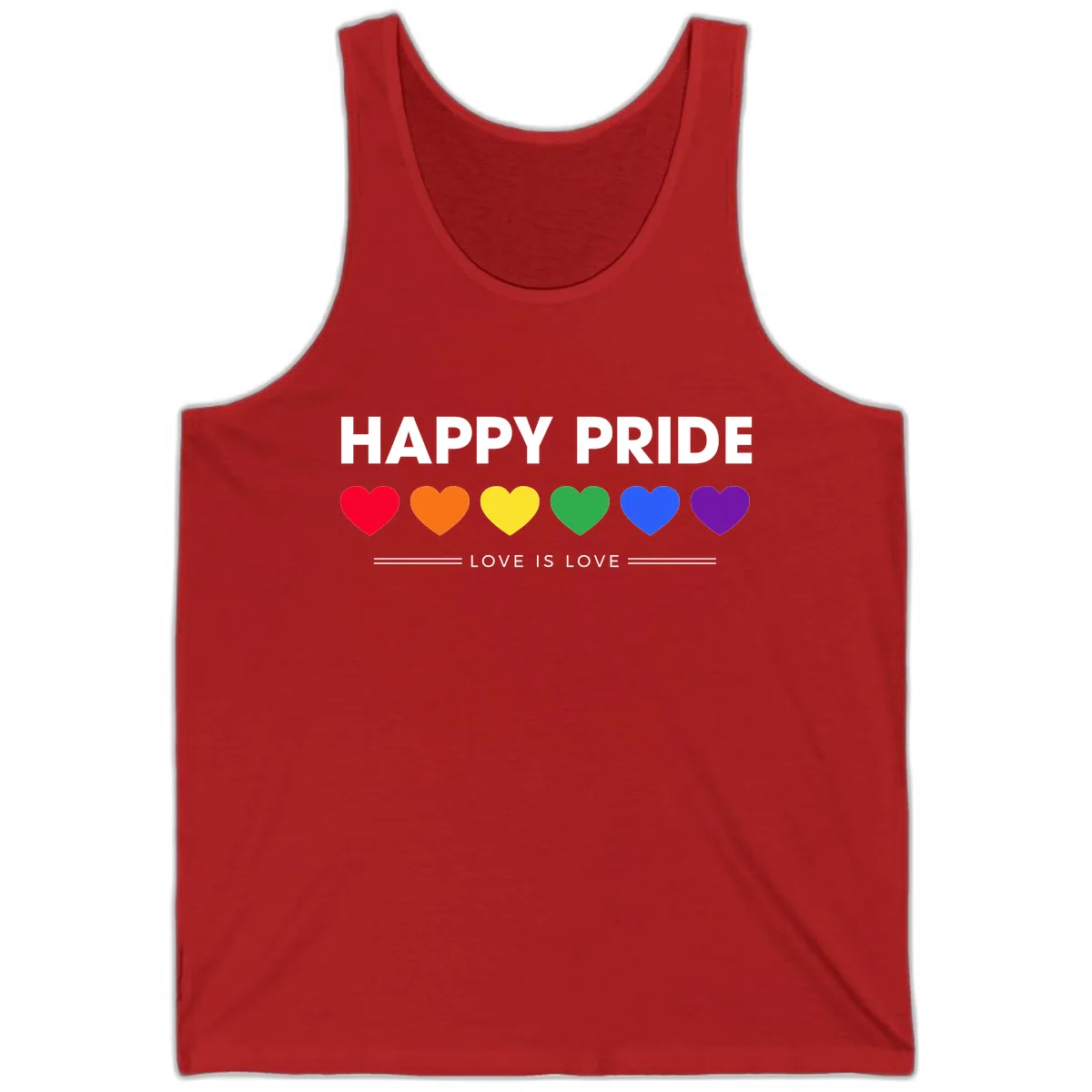 Happy Pride Love Is Love Tank in Red
