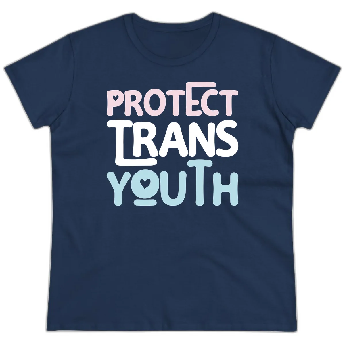 Protect Trans Youth Ladies Tee in Navy