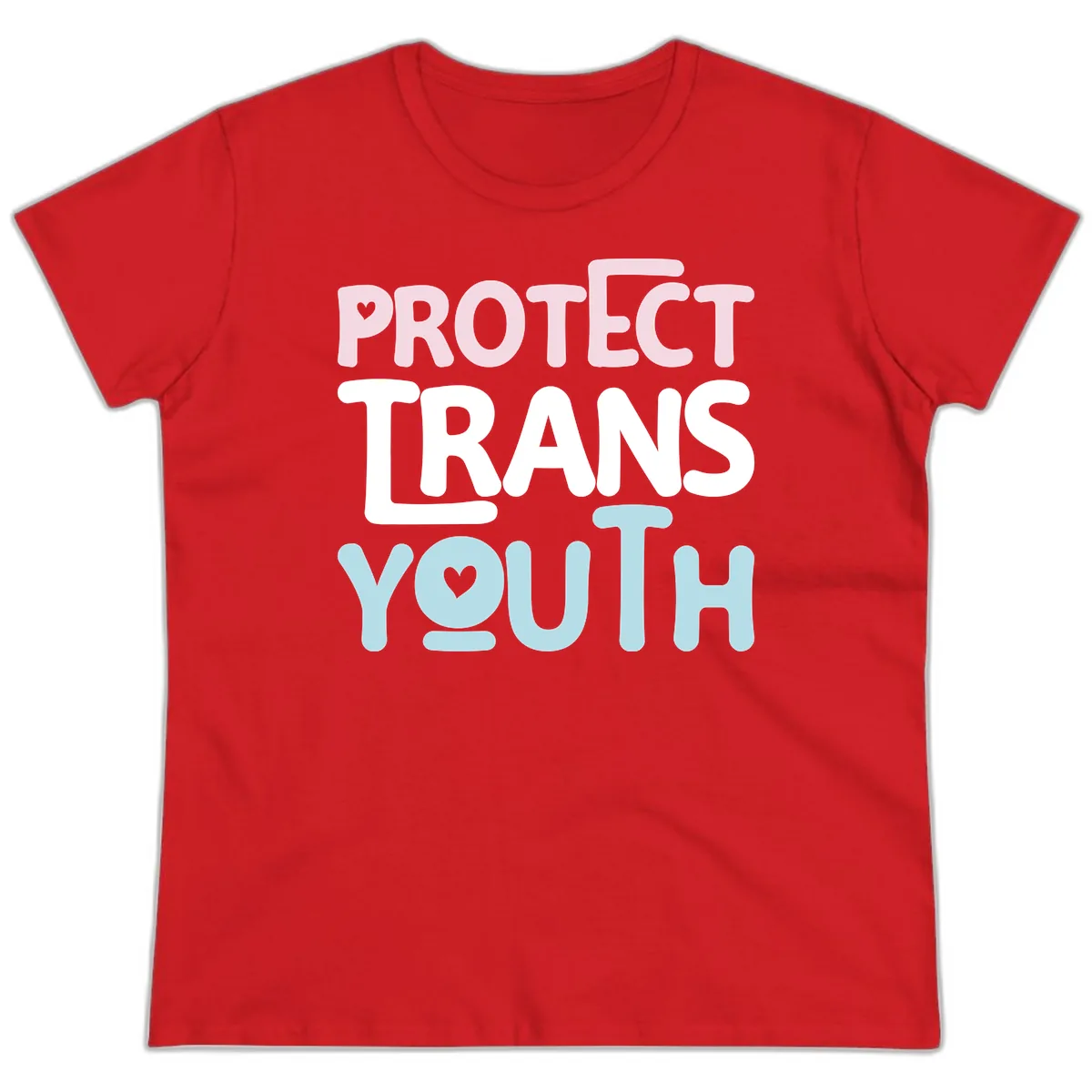 Protect Trans Youth Ladies Tee in Red