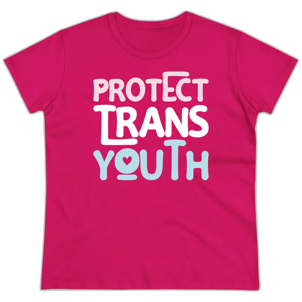 Protect Trans Youth Ladies Tee in Heliconia