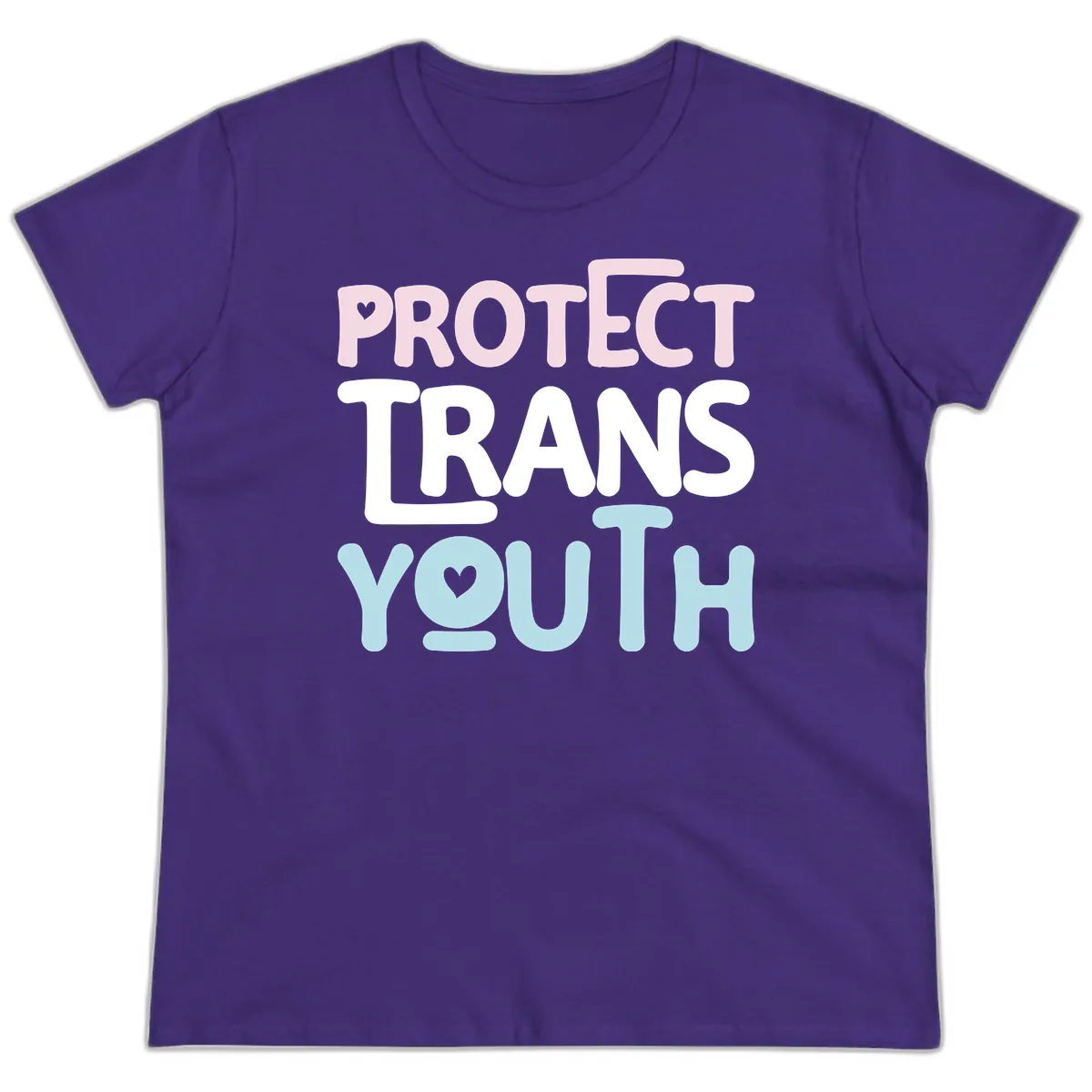 Protect Trans Youth Ladies Tee in Purple