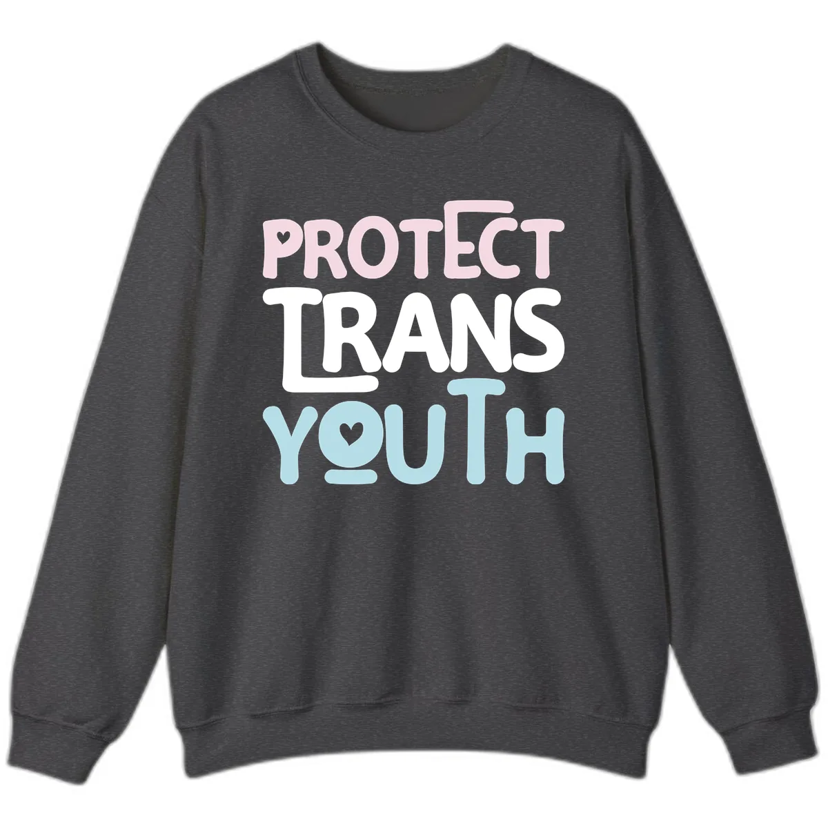 Protect Trans Youth Sweatshirt in Dark Heather