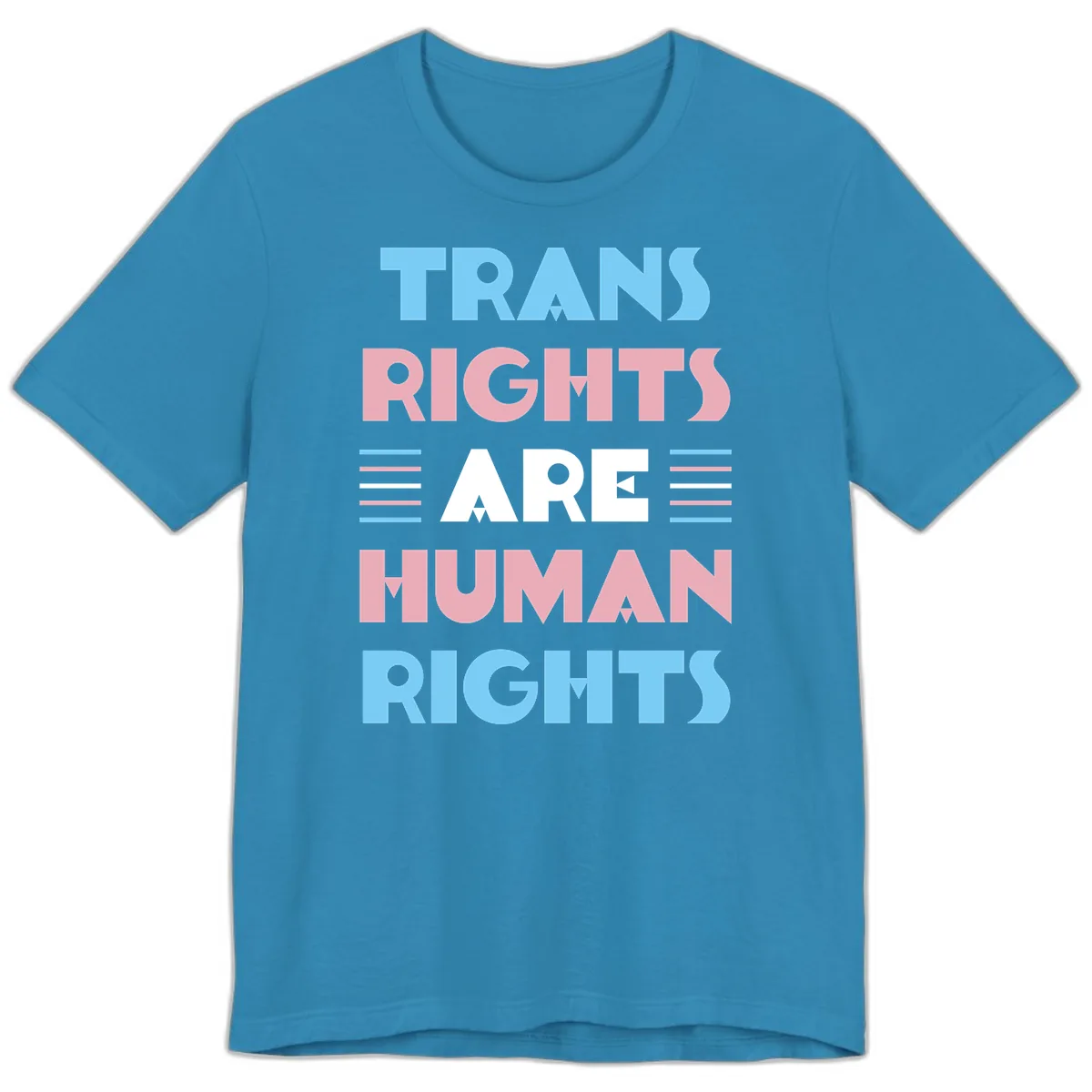 Trans Rights Are Human Rights Premium T-Shirt in Aqua