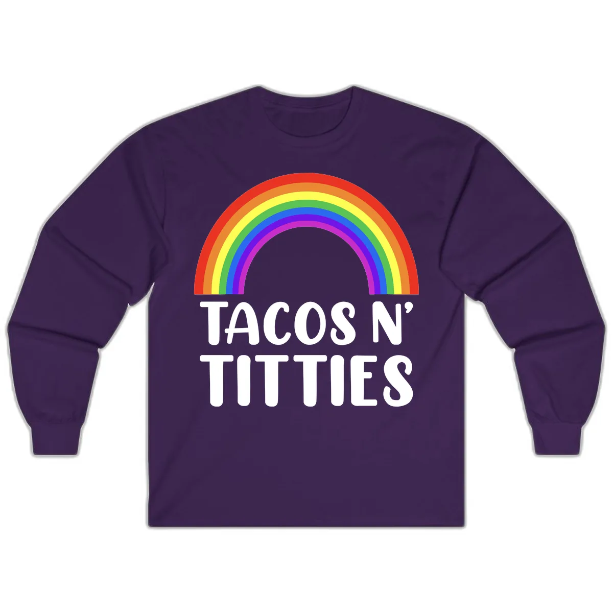 Tacos N' Rainbows Pride Design Long Sleeve in Purple
