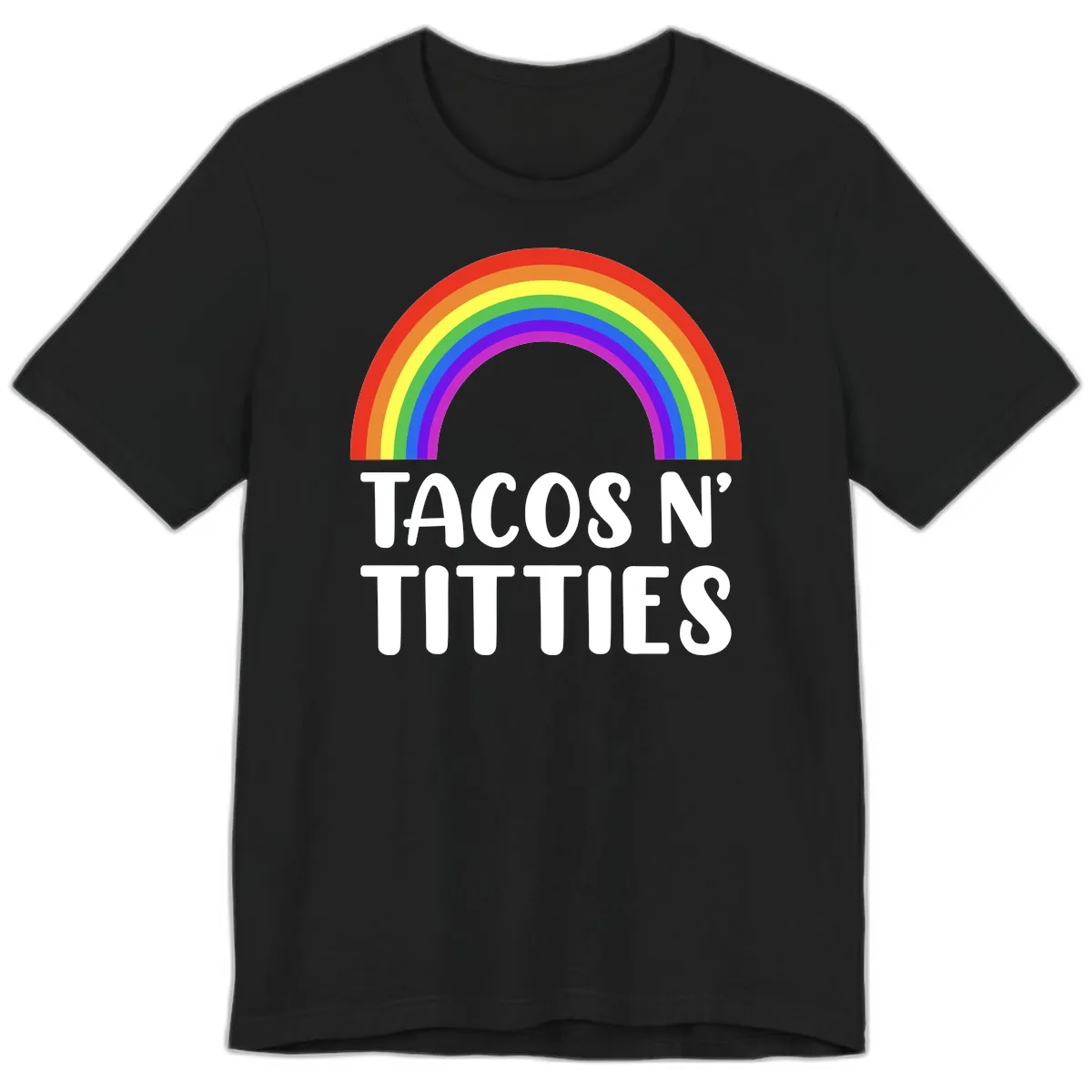 Tacos N' Rainbows Pride Design Premium T-Shirt in Black