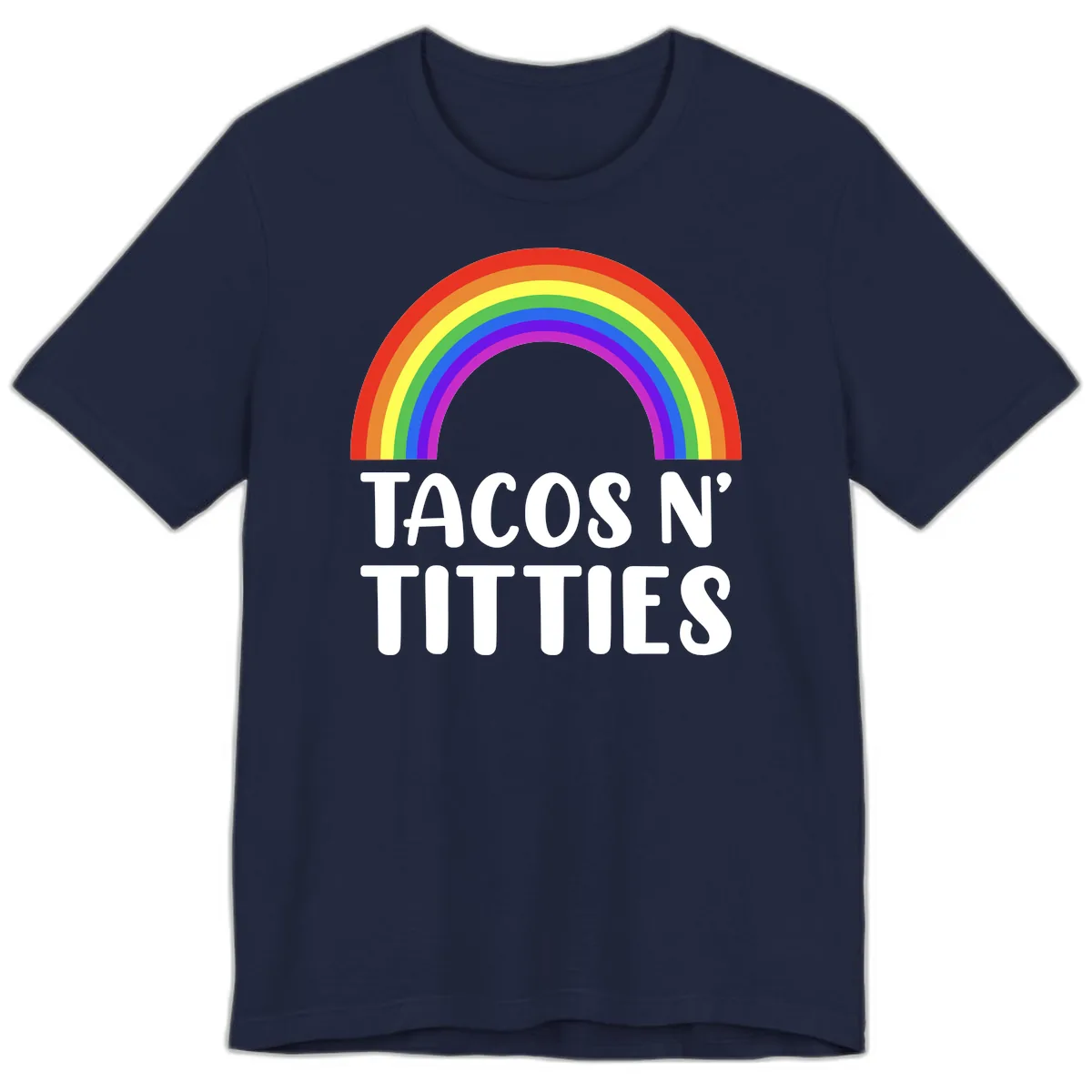 Tacos N' Rainbows Pride Design Premium T-Shirt in Navy