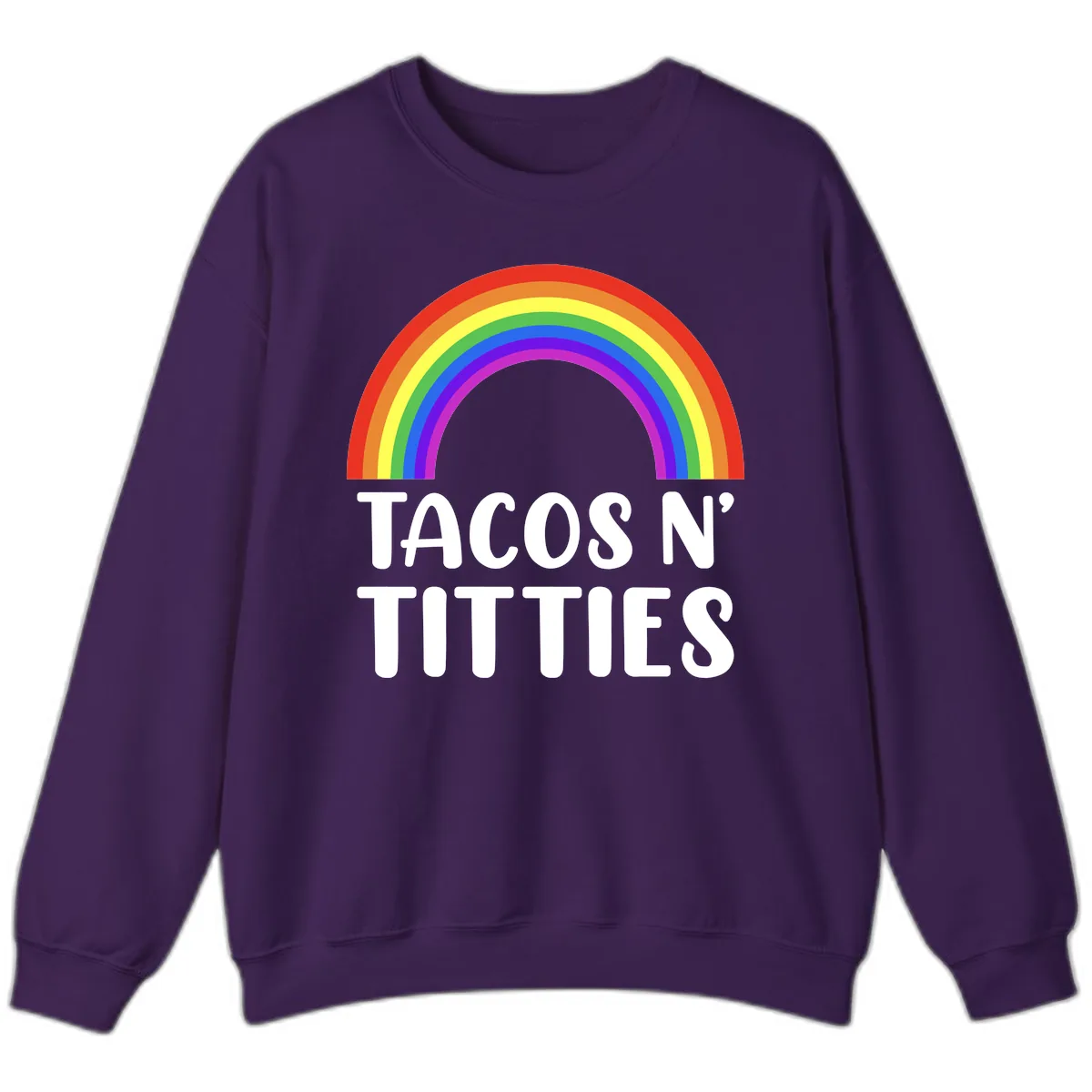 Tacos N' Rainbows Pride Design Sweatshirt in Purple