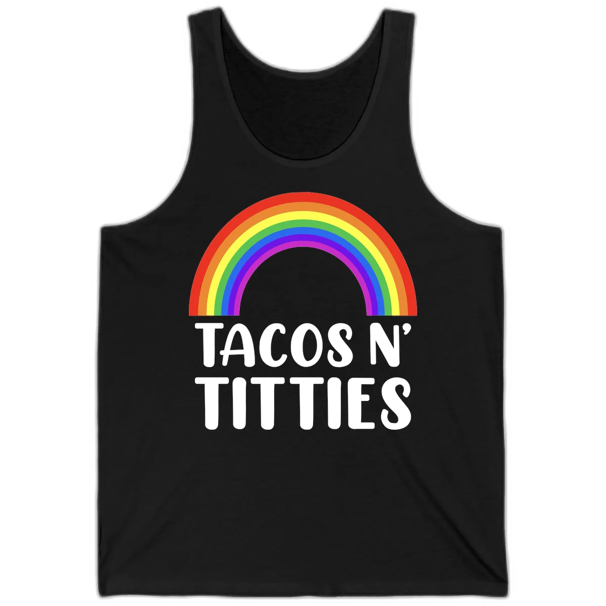 Tacos N' Rainbows Pride Design Tank in Black