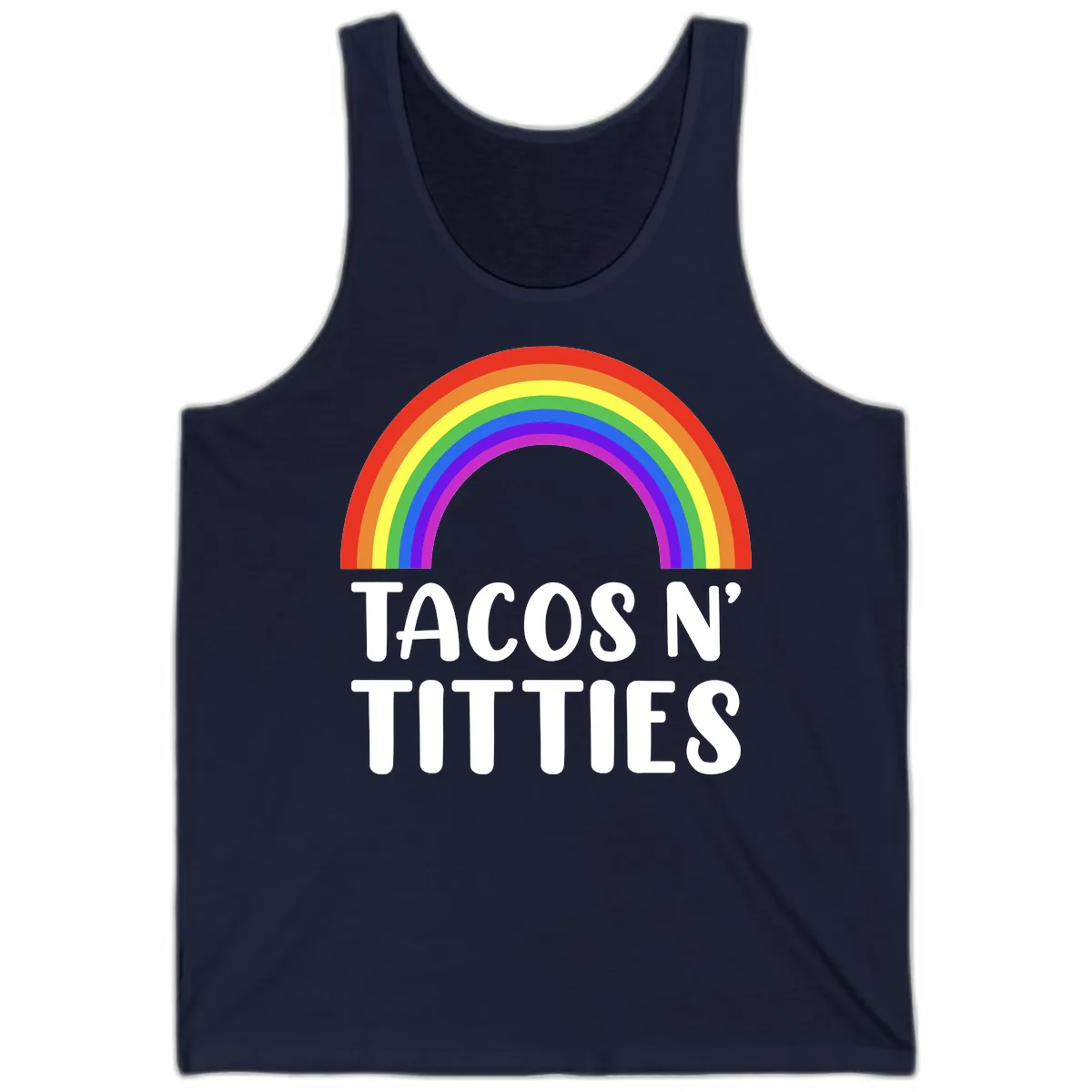 Tacos N' Rainbows Pride Design Tank in Navy