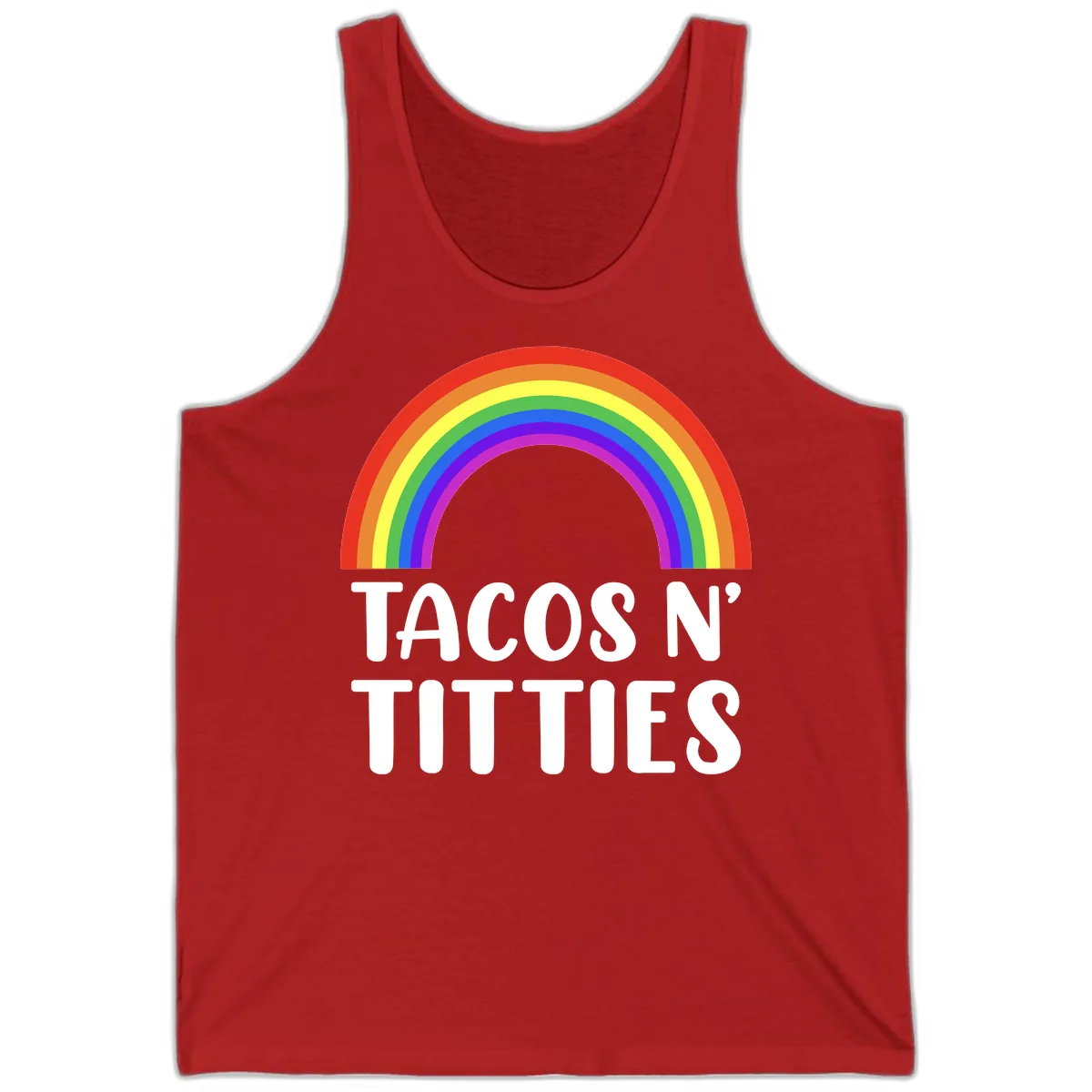 Tacos N' Rainbows Pride Design Tank in Red