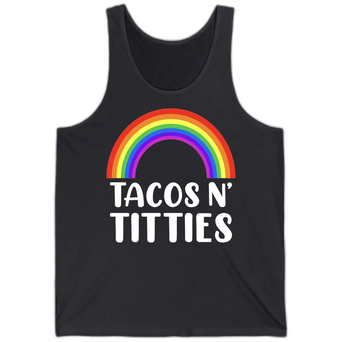 Tacos N' Rainbows Pride Design Tank in Dark Grey
