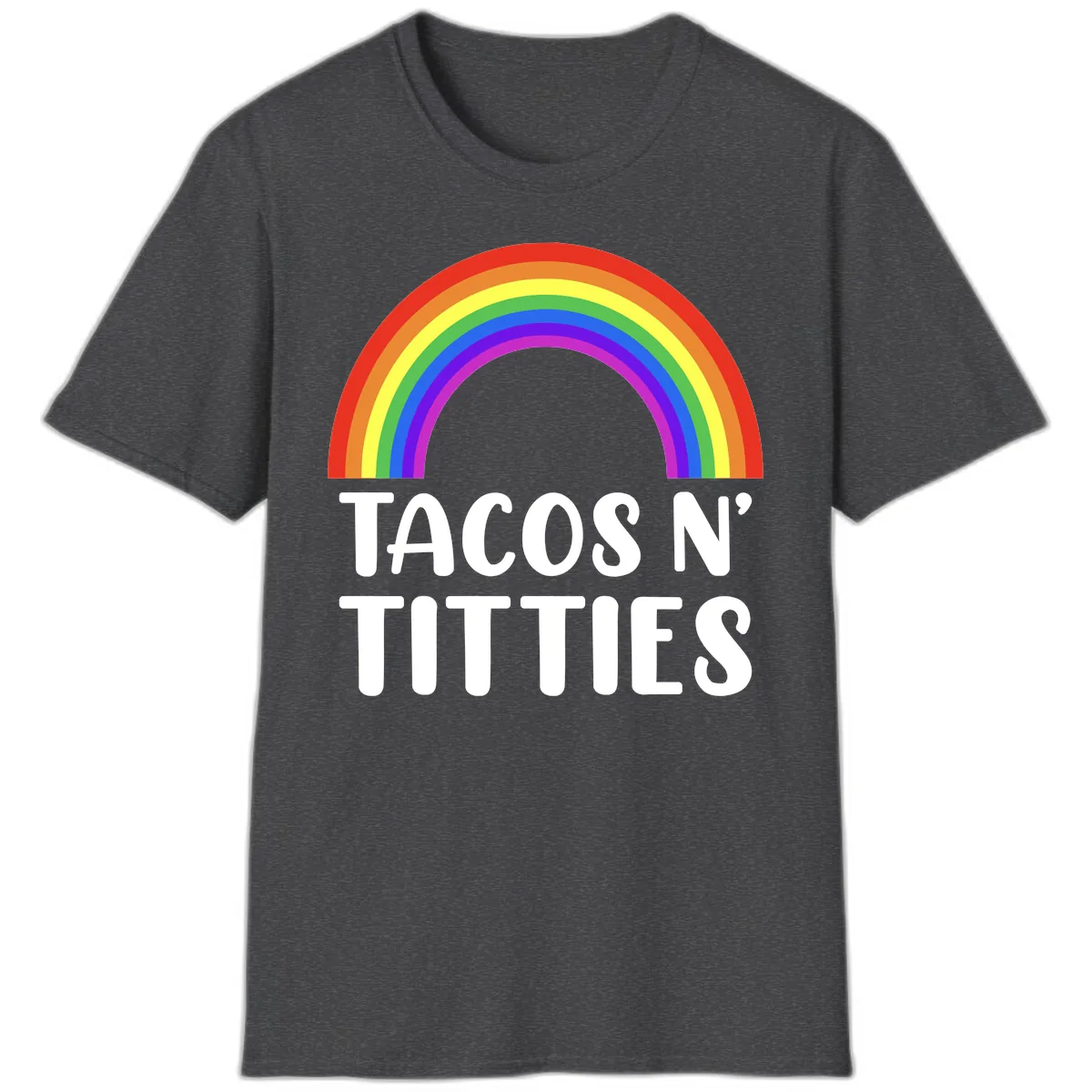 Tacos N' Rainbows Pride Design T-Shirt in Dark Heather