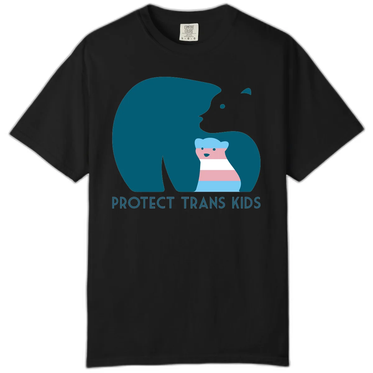 Protect Trans Kids Bear Comfort Color in Black