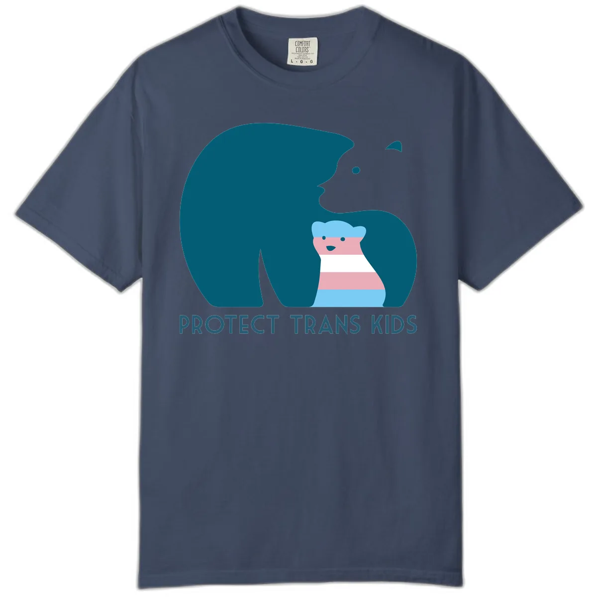 Protect Trans Kids Bear Comfort Color in Midnight