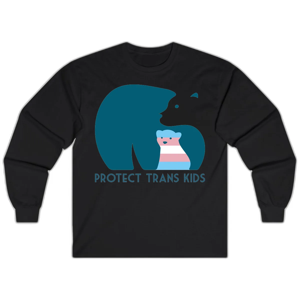 Protect Trans Kids Bear Long Sleeve in Black