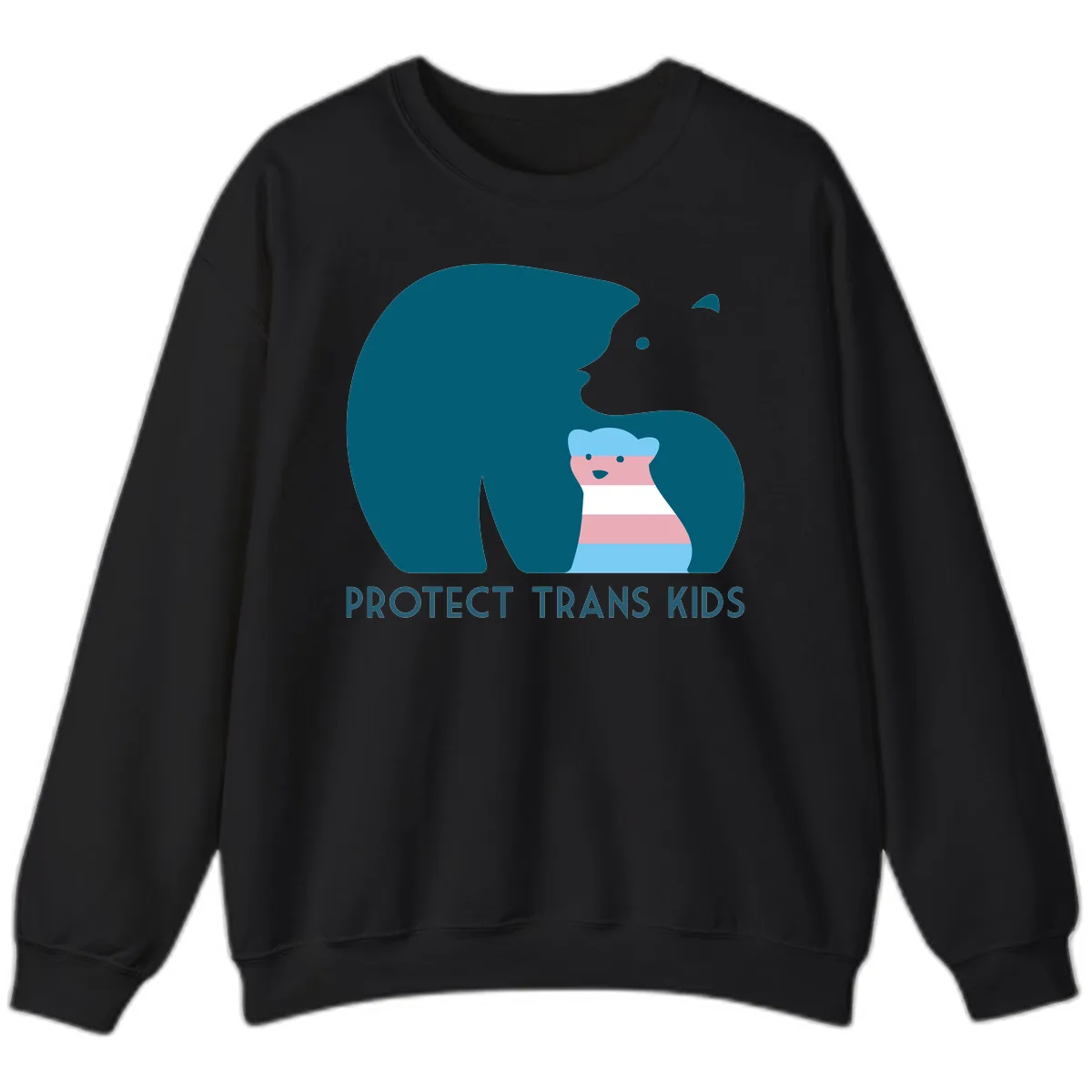 Protect Trans Kids Bear Sweatshirt in Black