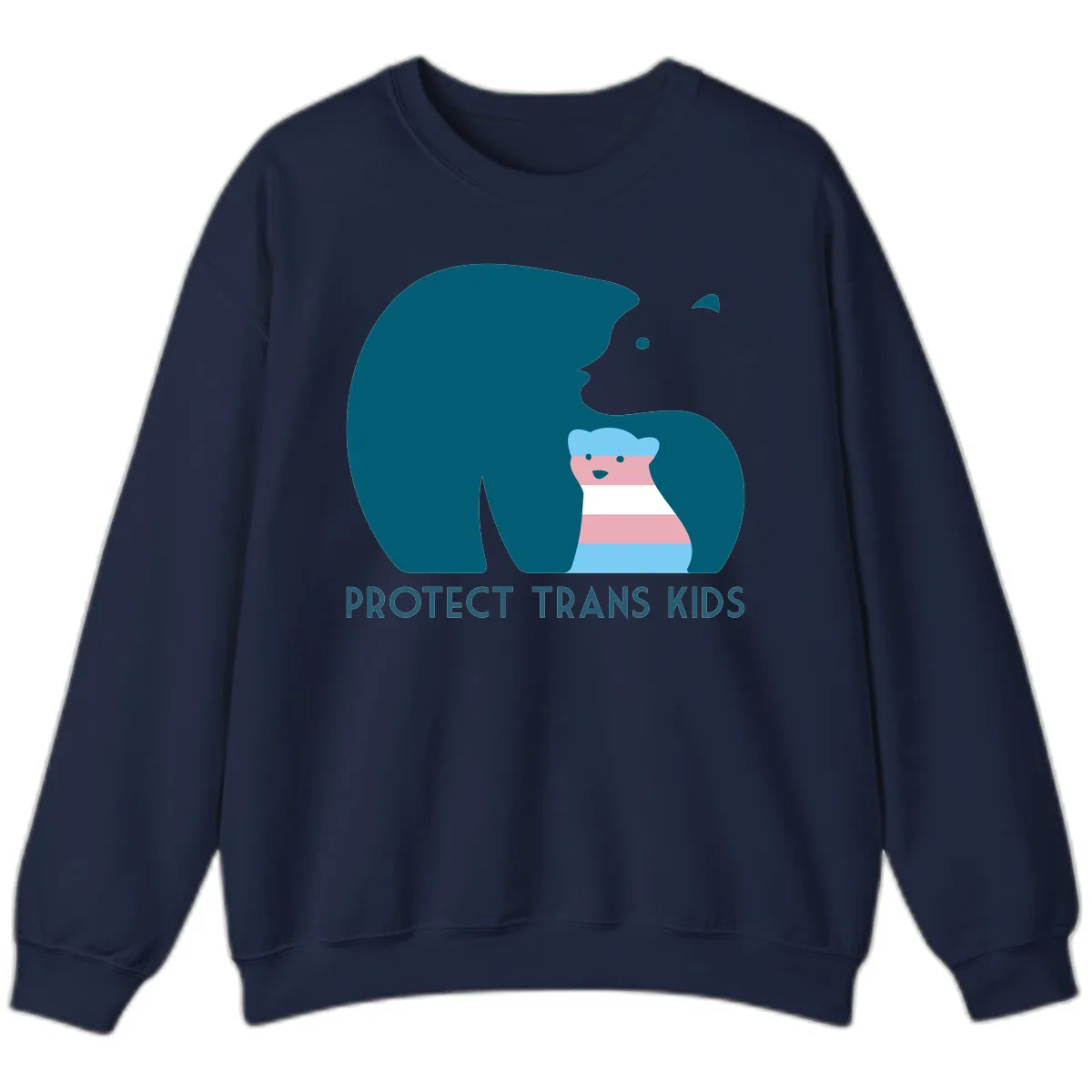 Protect Trans Kids Bear Sweatshirt in Navy