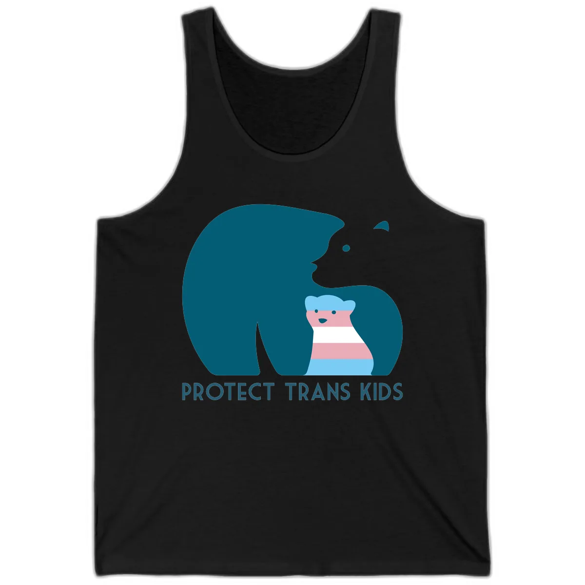 Protect Trans Kids Bear Tank in Black