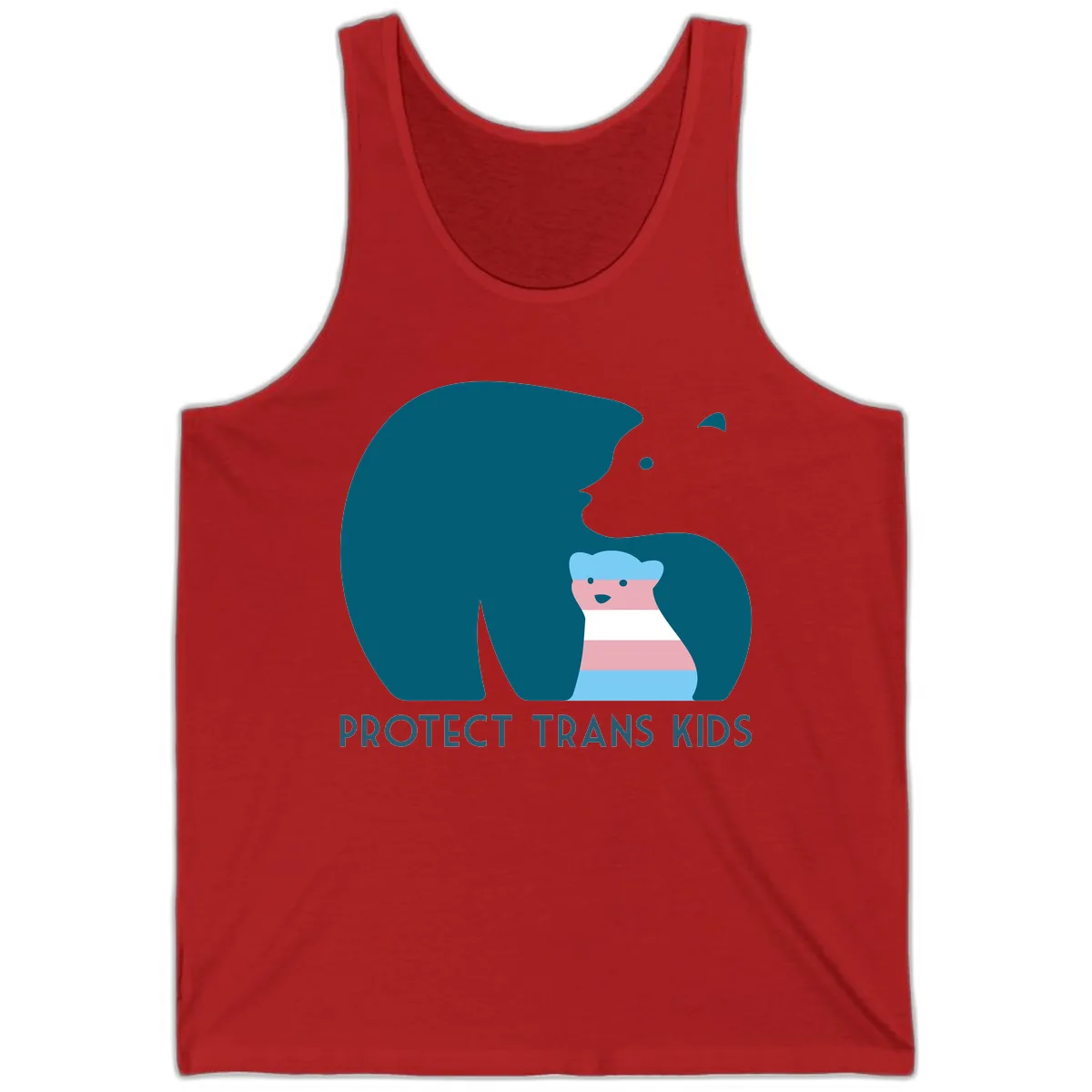 Protect Trans Kids Bear Tank in Red