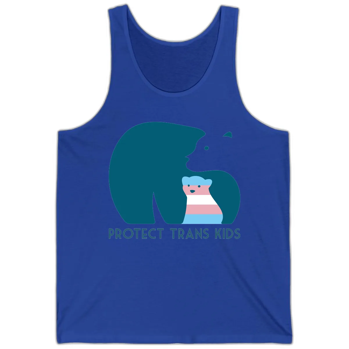 Protect Trans Kids Bear Tank in True Royal