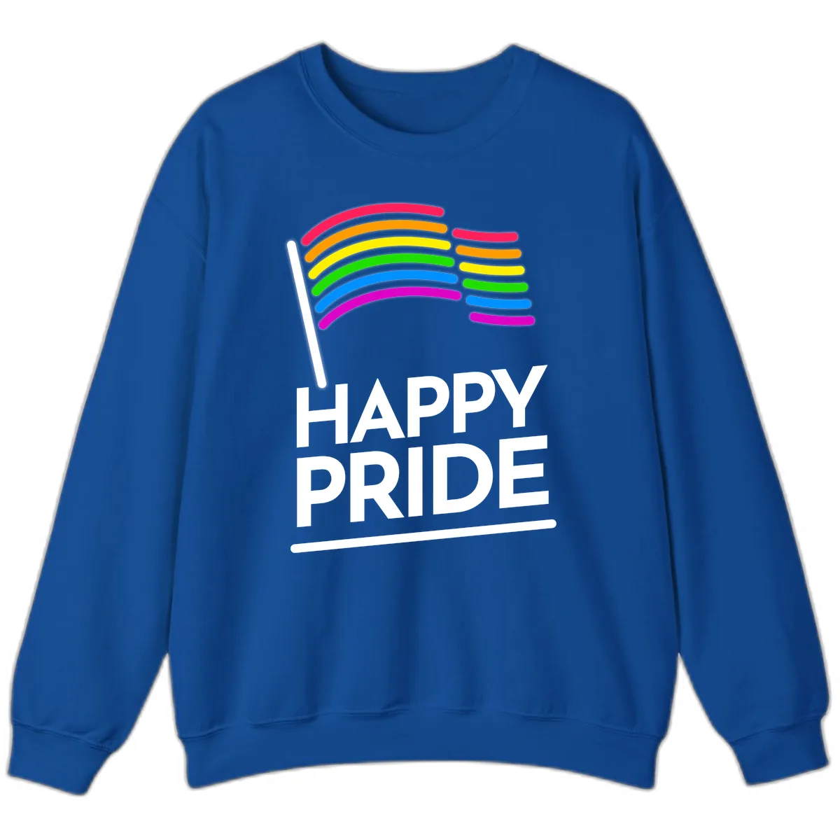 Happy Pride Rainbow Flag Sweatshirt in Royal