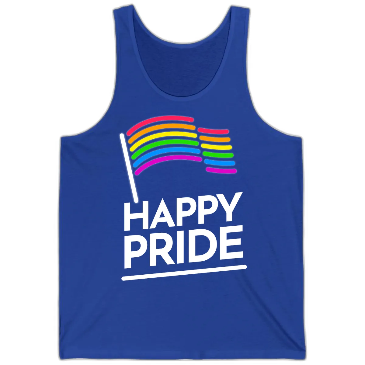 Happy Pride Rainbow Flag Tank in True Royal