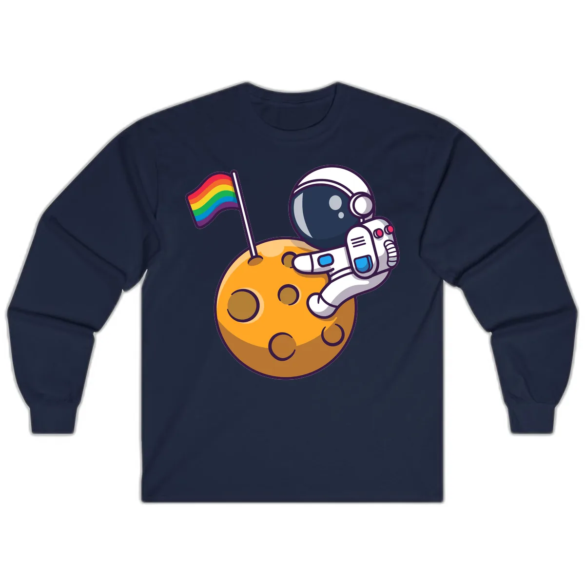 Astronaut Pride Moon Landing Long Sleeve in Navy