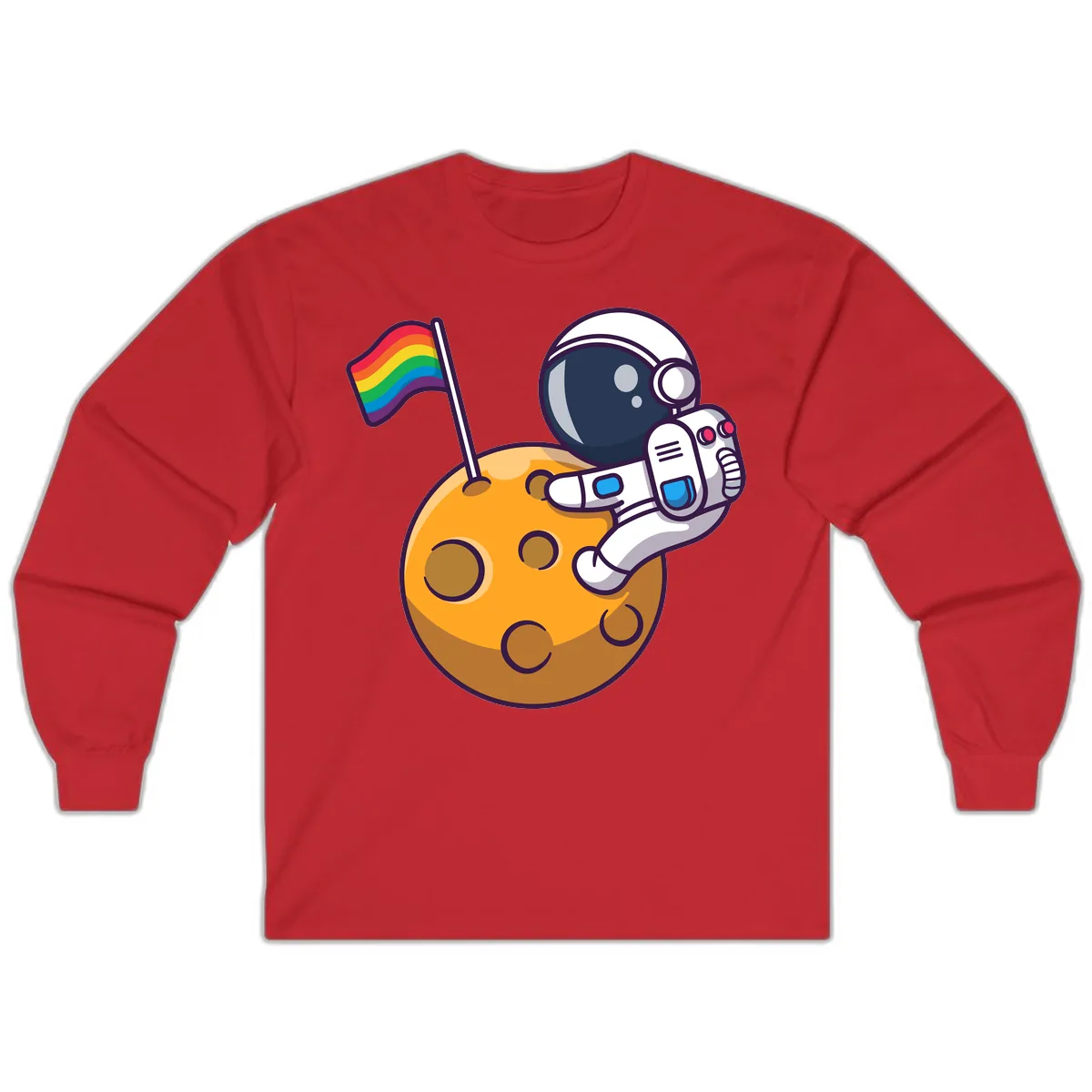 Astronaut Pride Moon Landing Long Sleeve in Red
