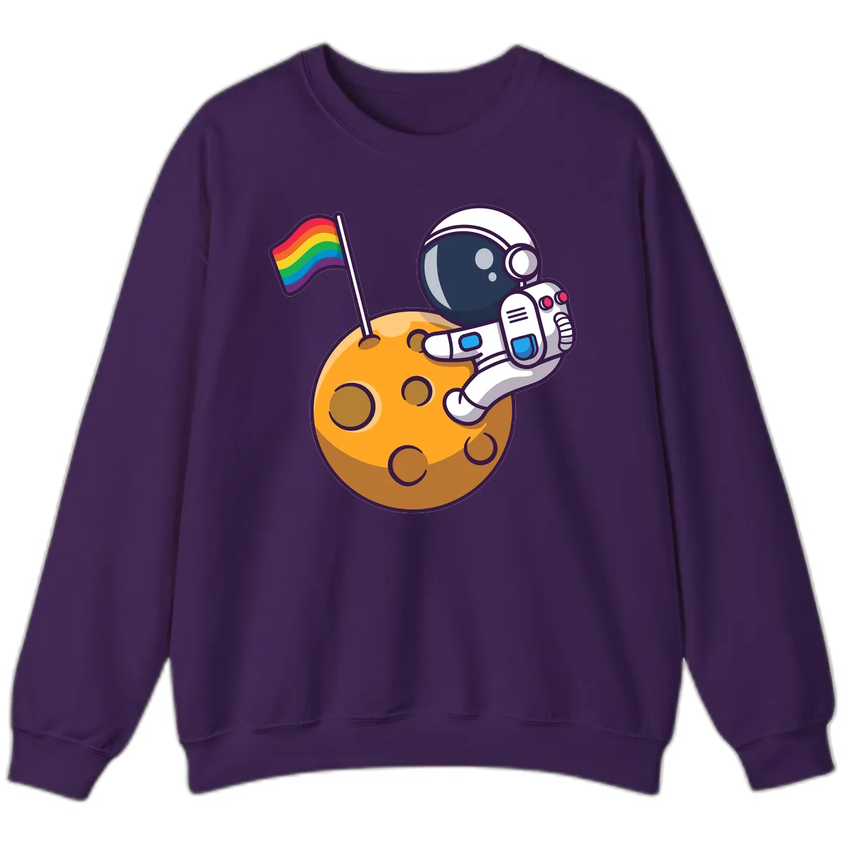 Astronaut Pride Moon Landing Sweatshirt in Purple