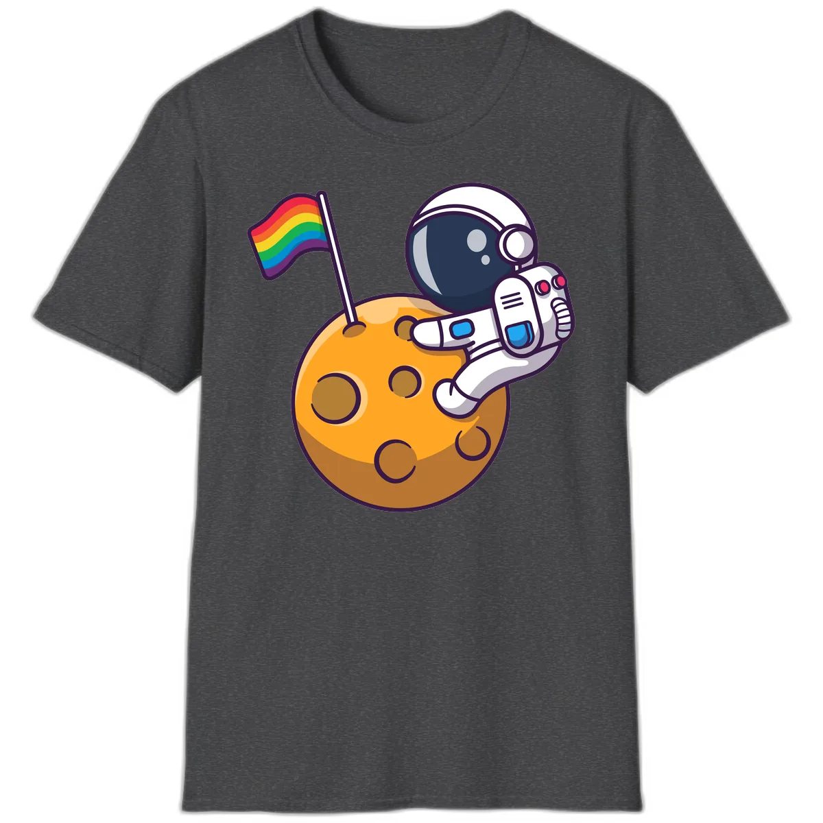 Astronaut Pride Moon Landing T-Shirt in Dark Heather