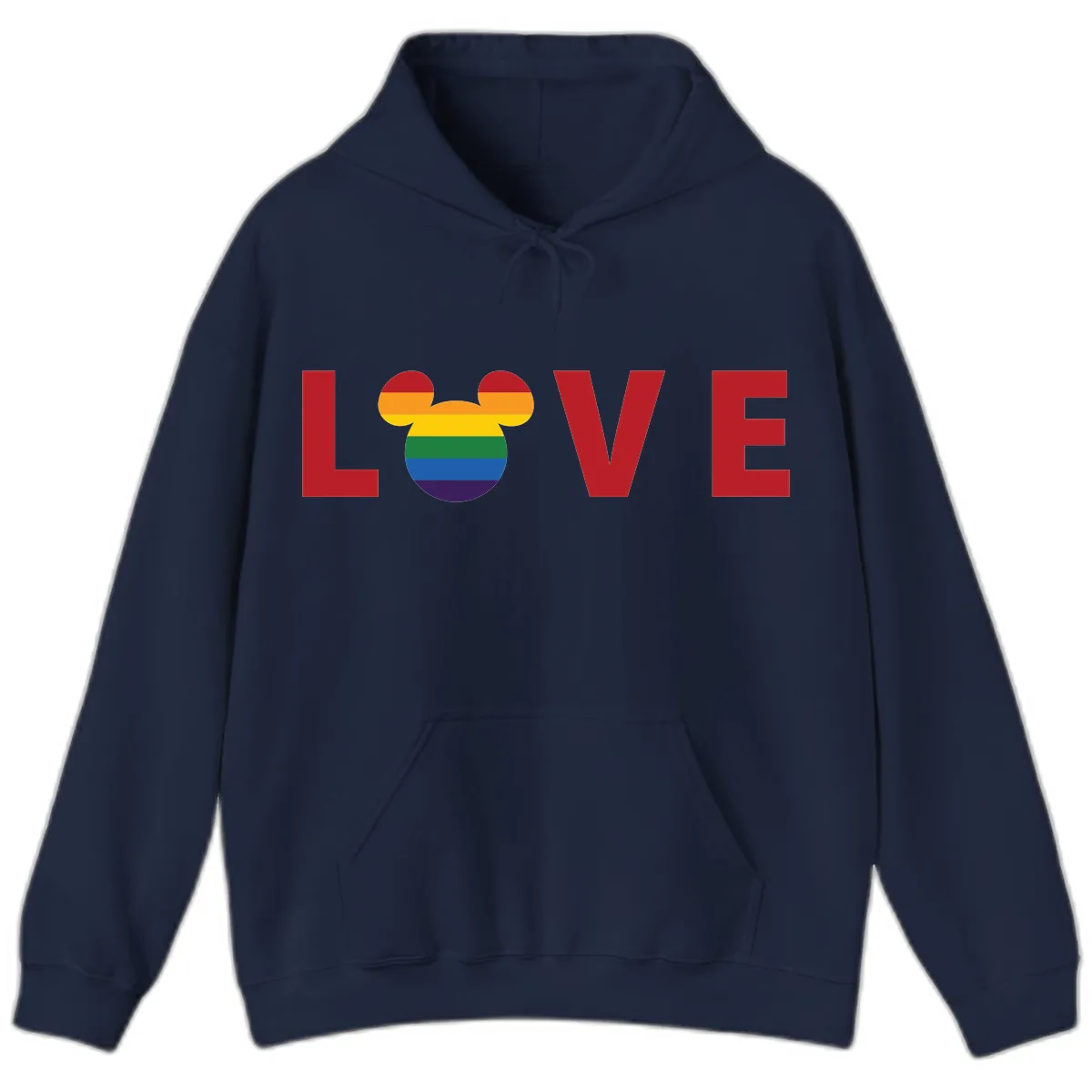 Love Pride Mouse Ears Hoodie in Navy