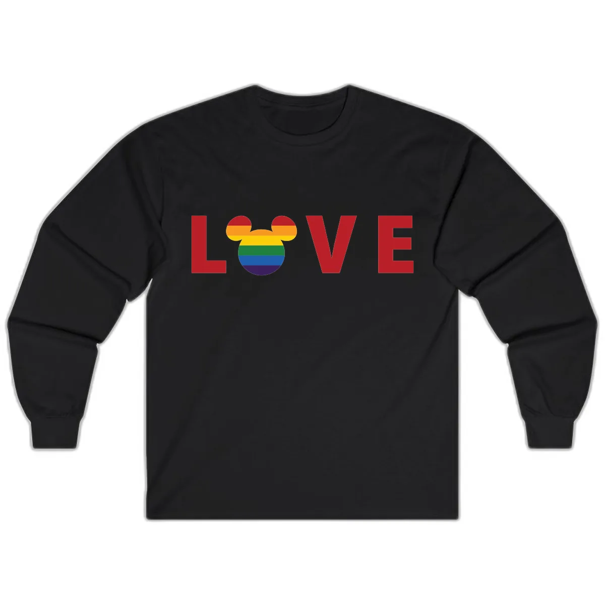 Love Pride Mouse Ears Long Sleeve in Black