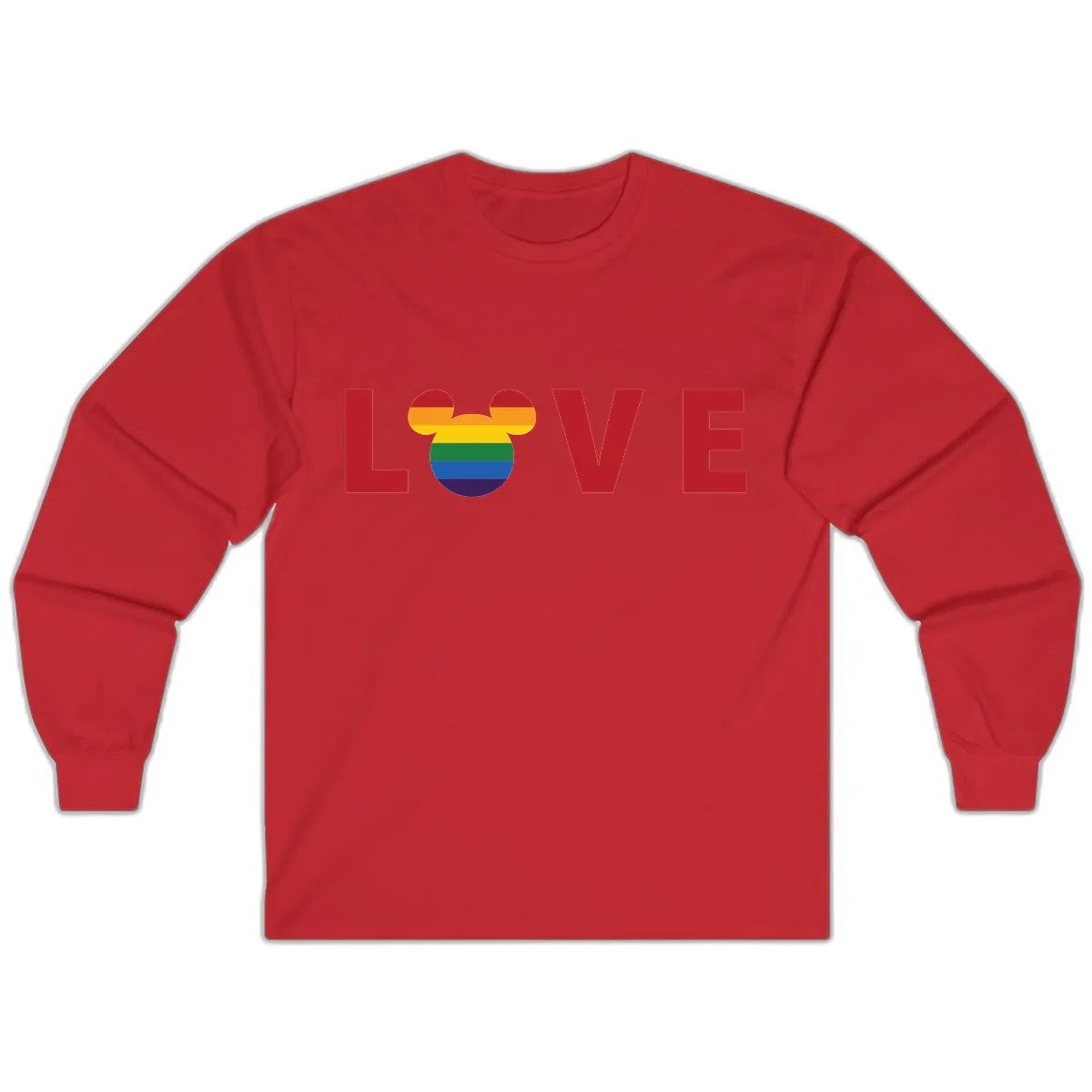 Love Pride Mouse Ears Long Sleeve in Red