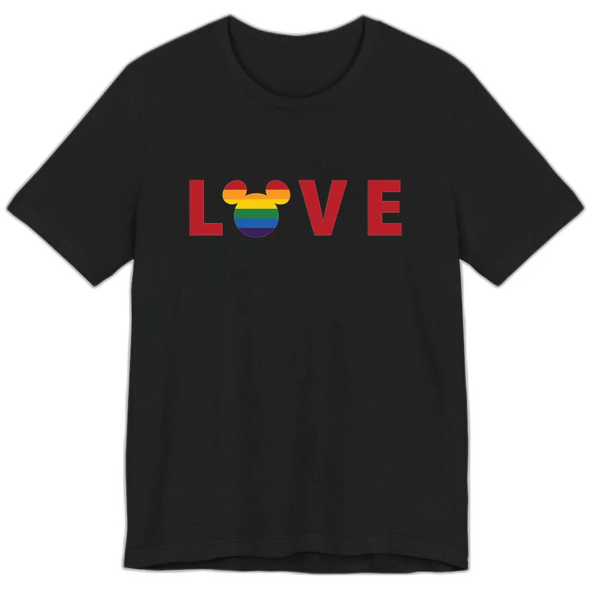 Love Pride Mouse Ears Premium T-Shirt in Black