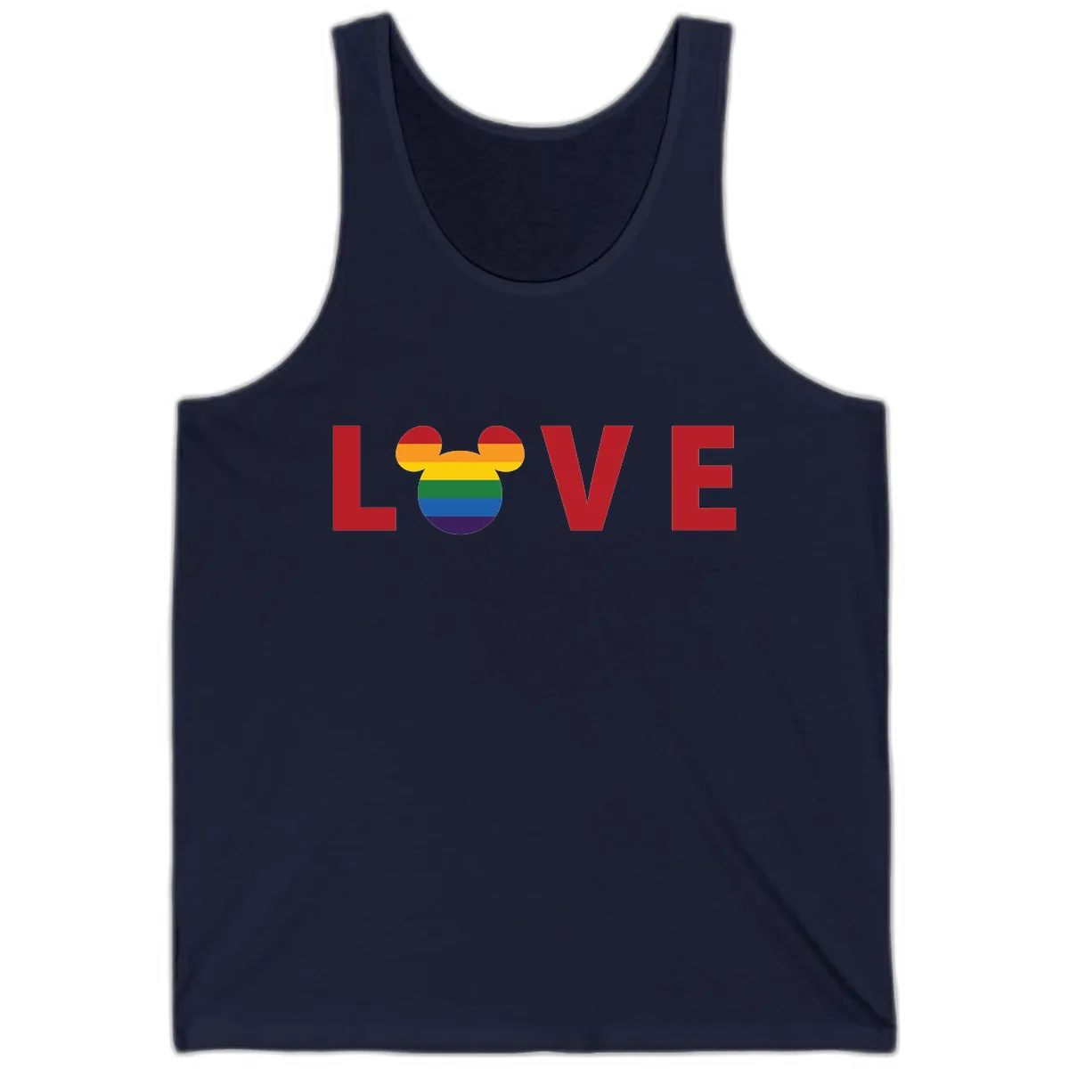 Love Pride Mouse Ears Tank in Navy