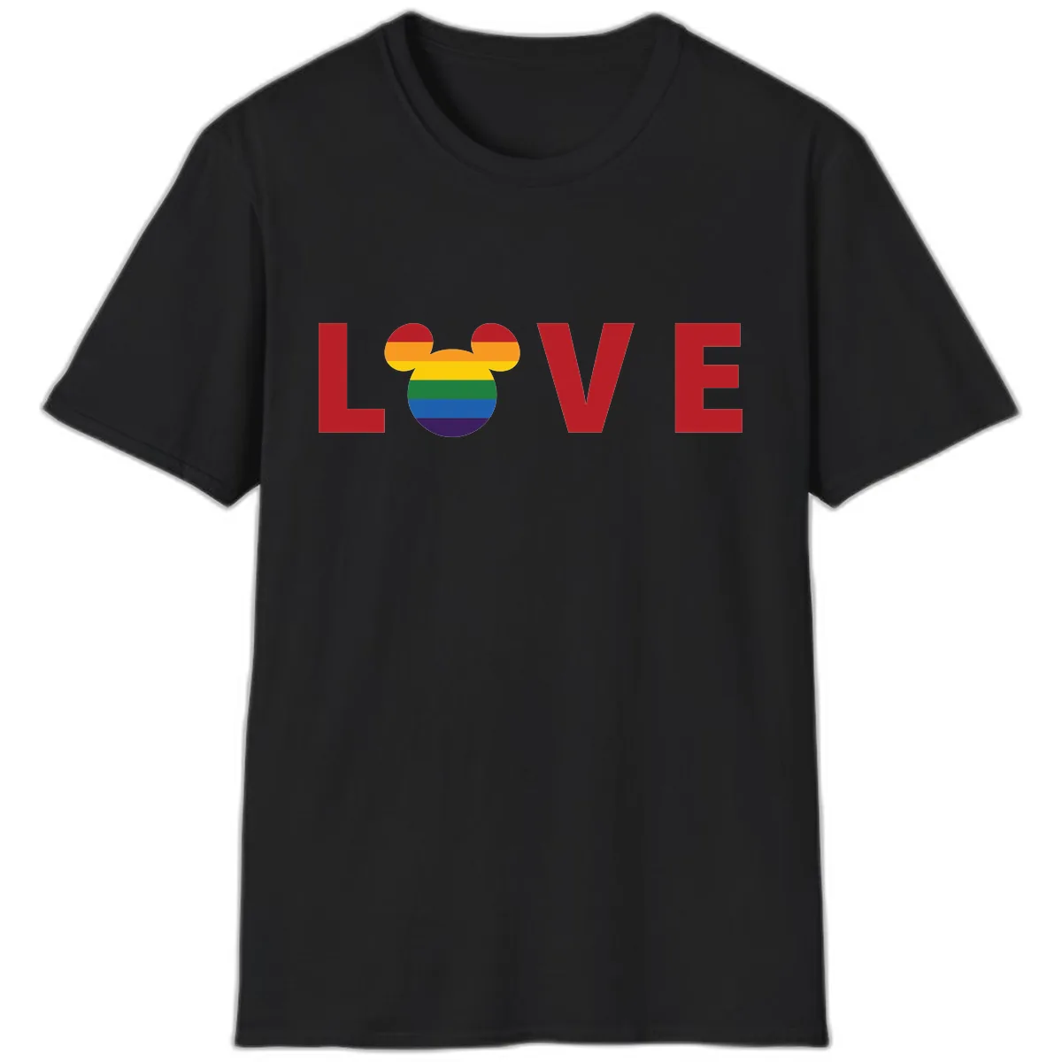 Love Pride Mouse Ears T-Shirt in Black