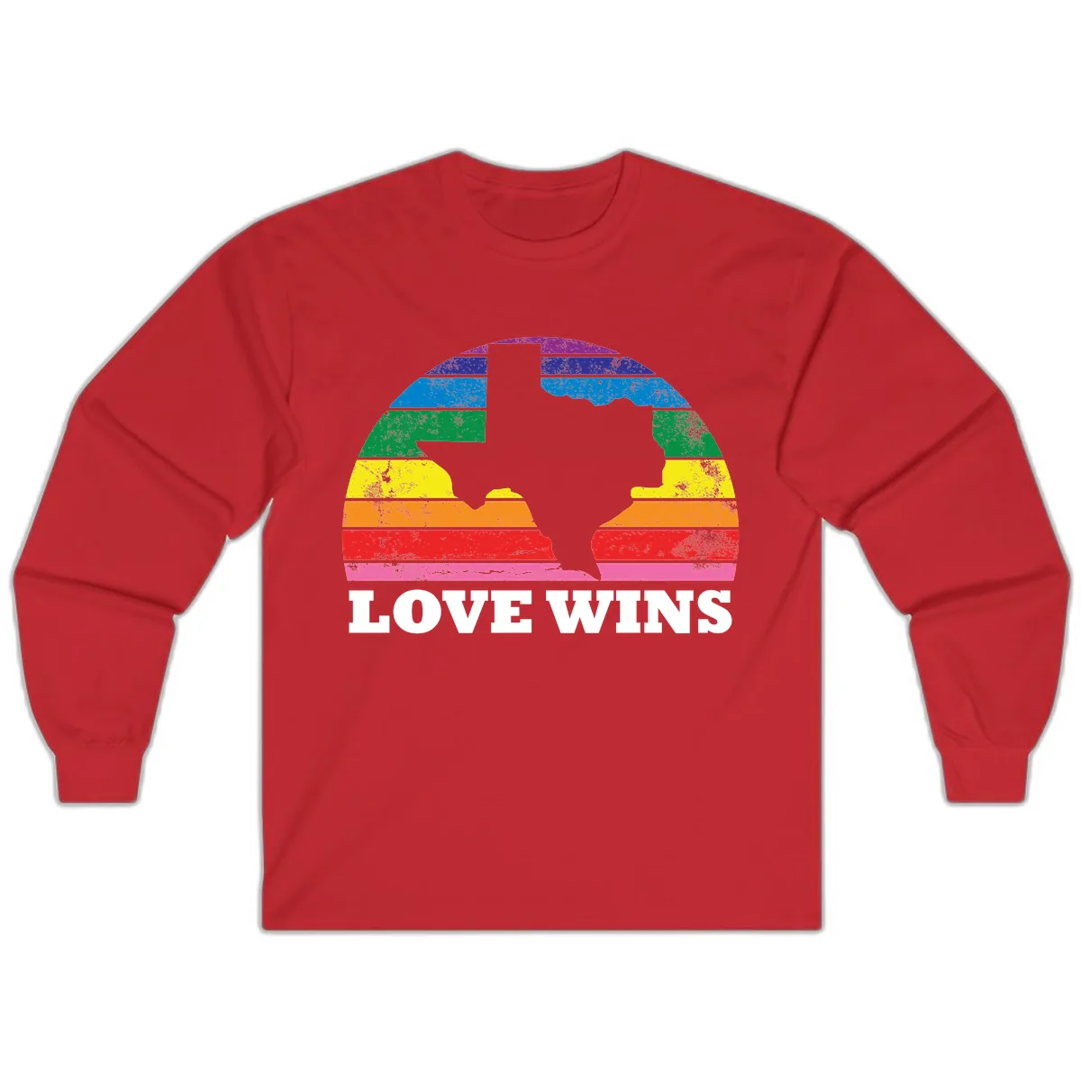 Love Wins Rainbow Pride Heads Long Sleeve in Red
