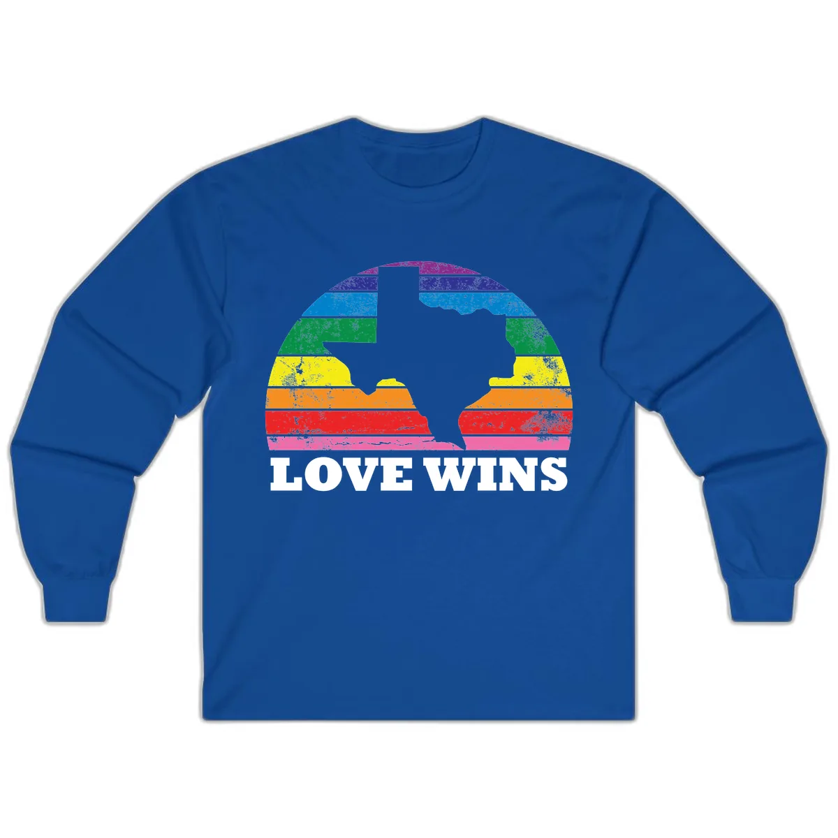 Love Wins Rainbow Pride Heads Long Sleeve in Royal
