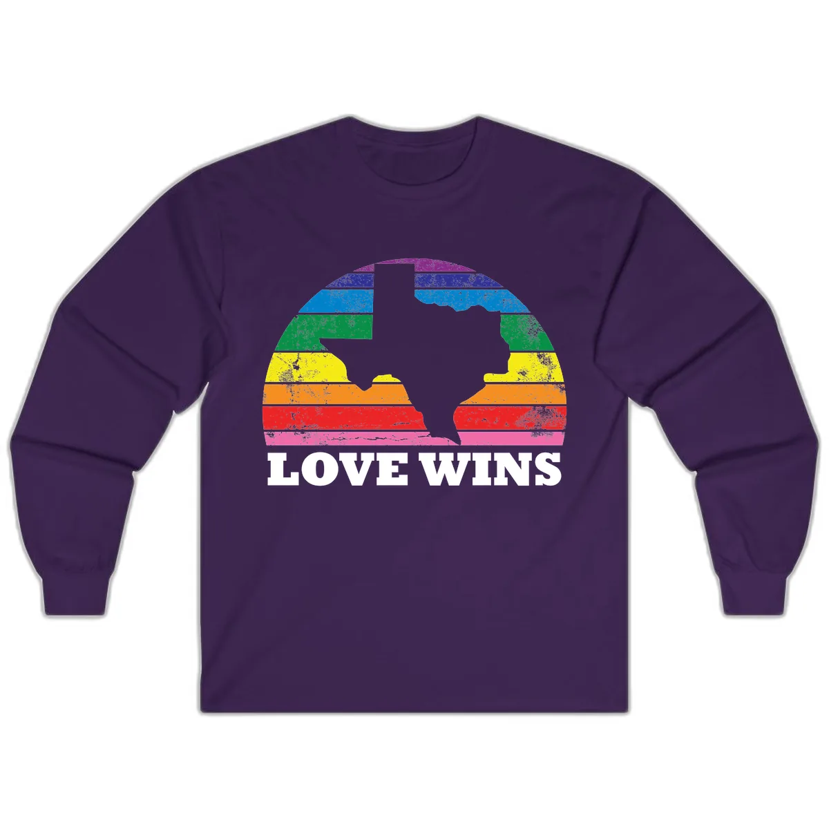 Love Wins Rainbow Pride Heads Long Sleeve in Purple
