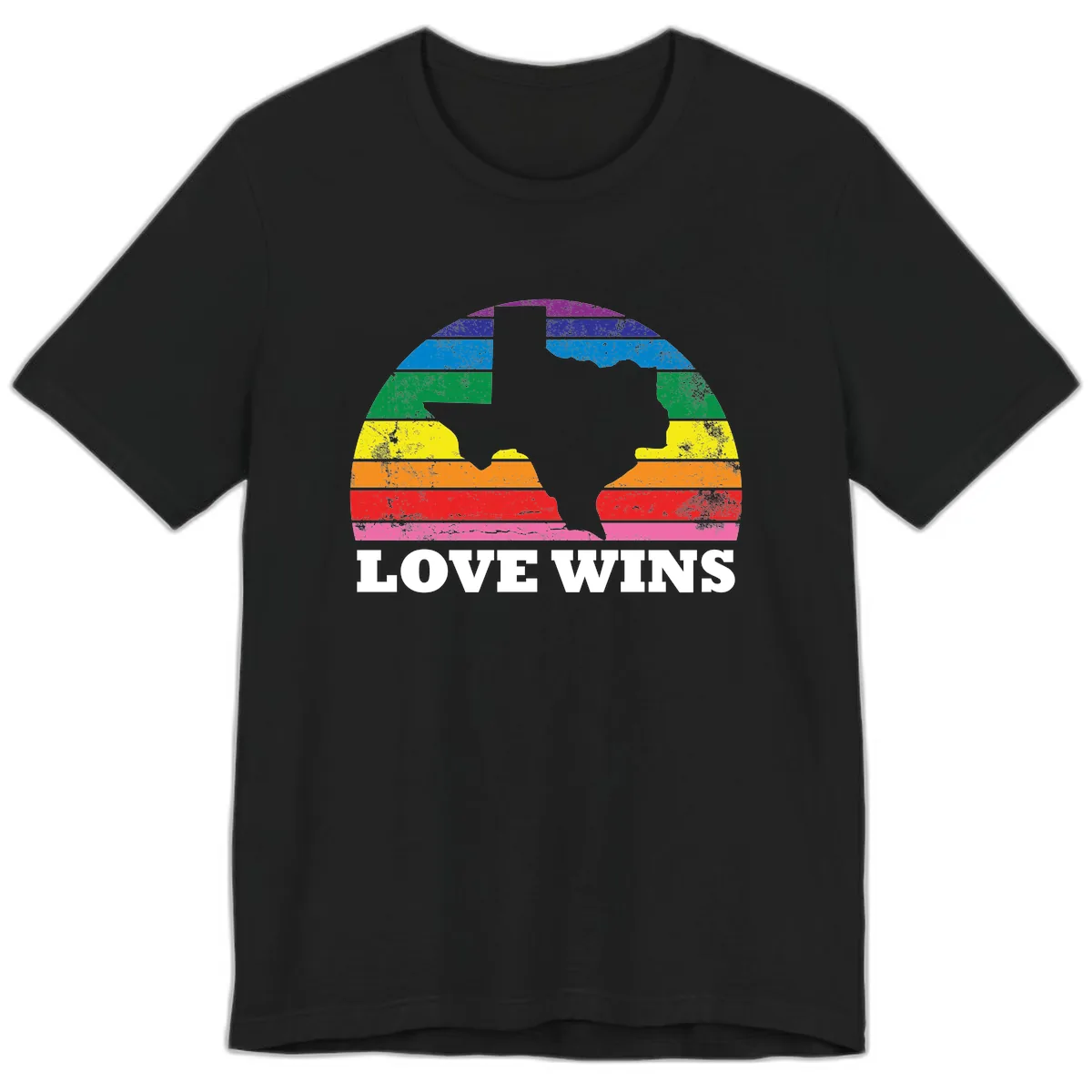 Love Wins Rainbow Pride Heads Premium T-Shirt in Black