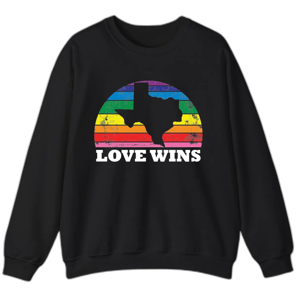 Love Wins Rainbow Pride Heads Sweatshirt in Black