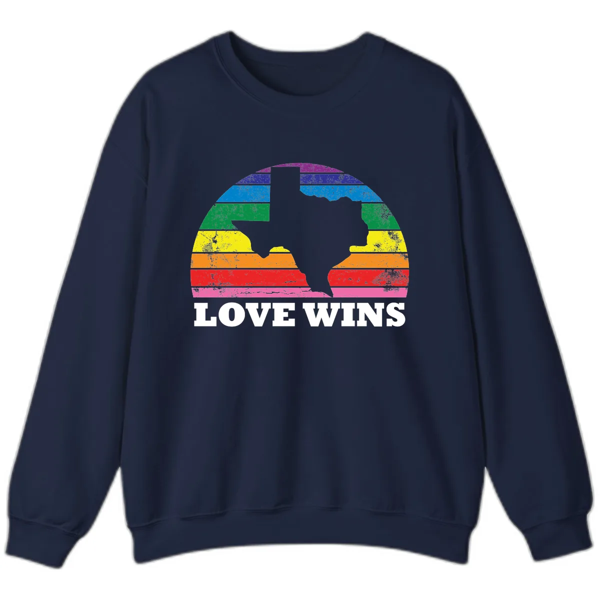 Love Wins Rainbow Pride Heads Sweatshirt in Navy