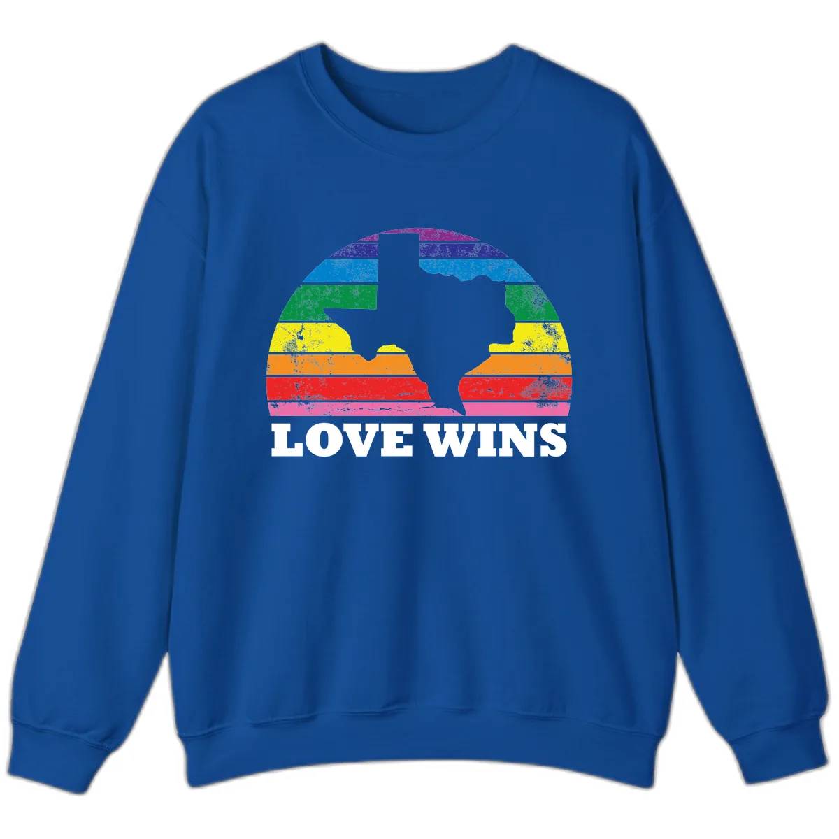 Love Wins Rainbow Pride Heads Sweatshirt in Royal